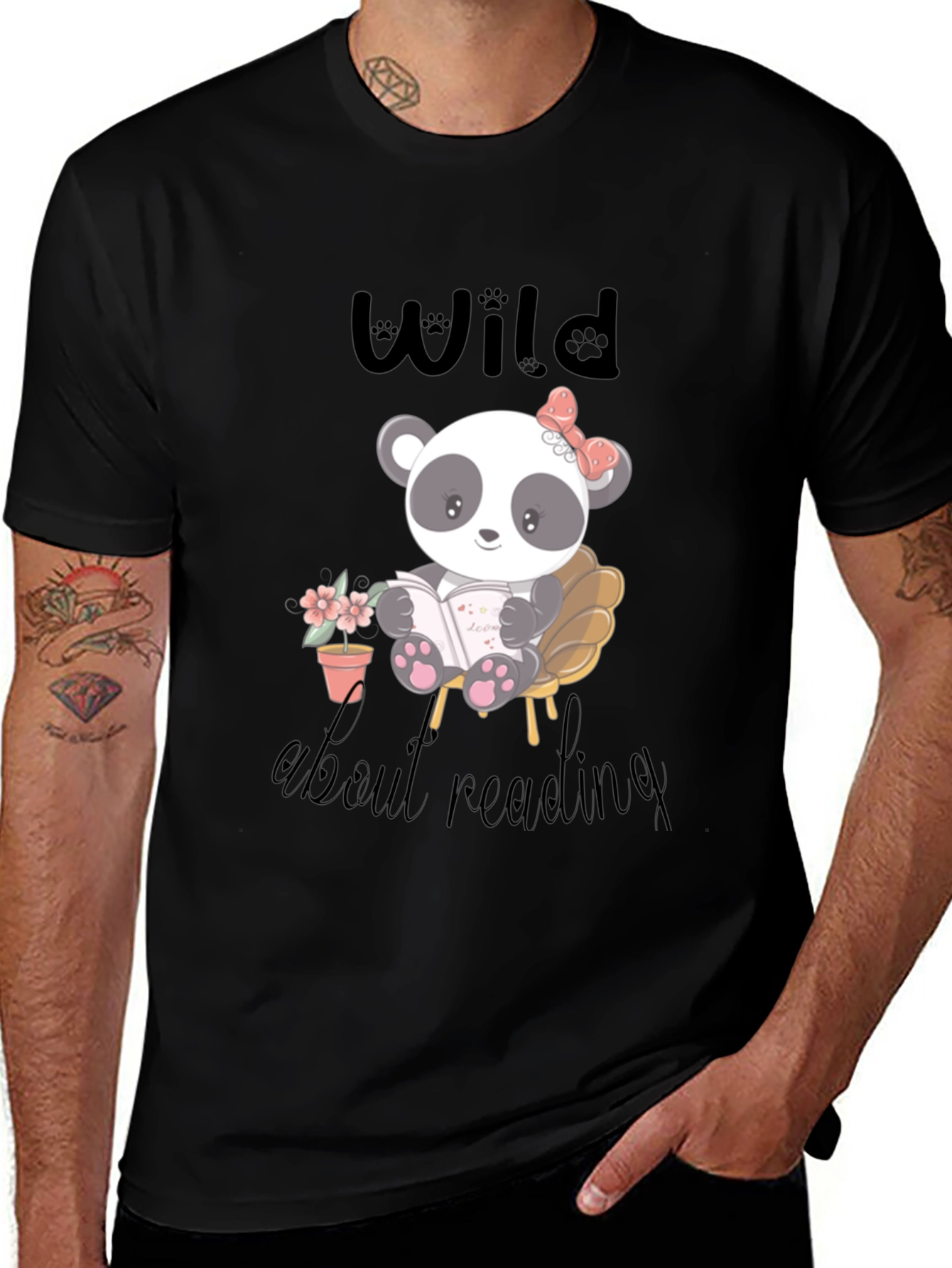 Variant 2 of Cute Panda Reading T-Shirt