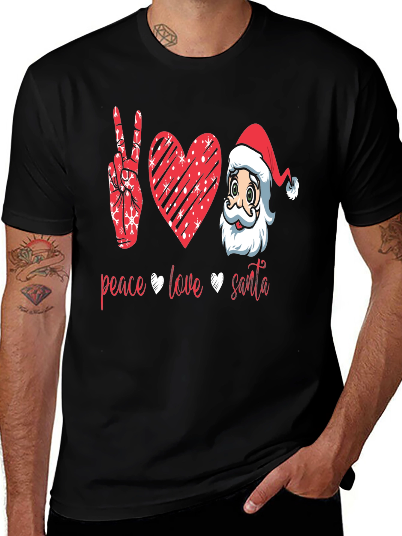 Variant 28 of Peace Love Santa Graphic T-Shirt