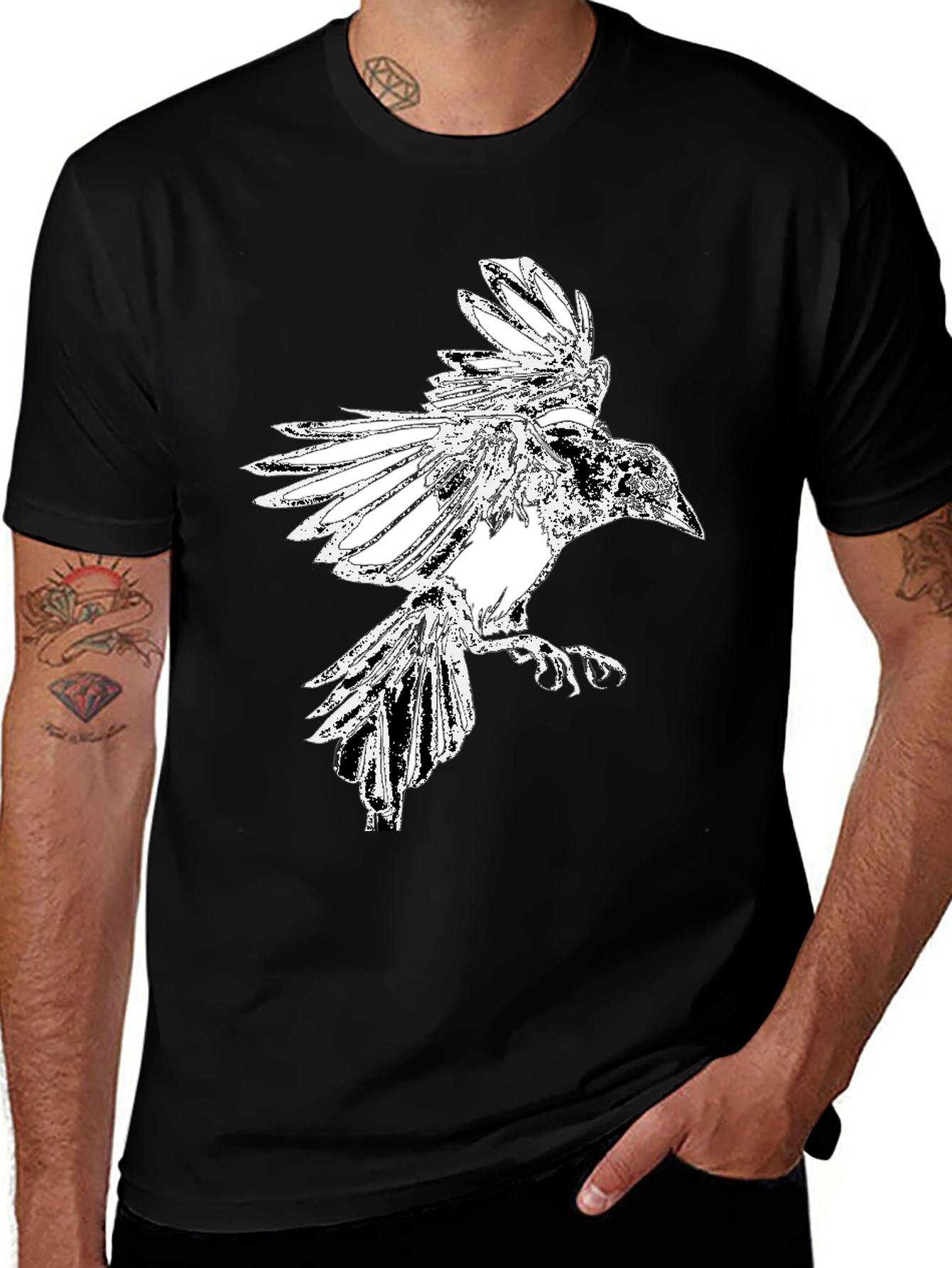 Raven Graphic Black T-Shirt