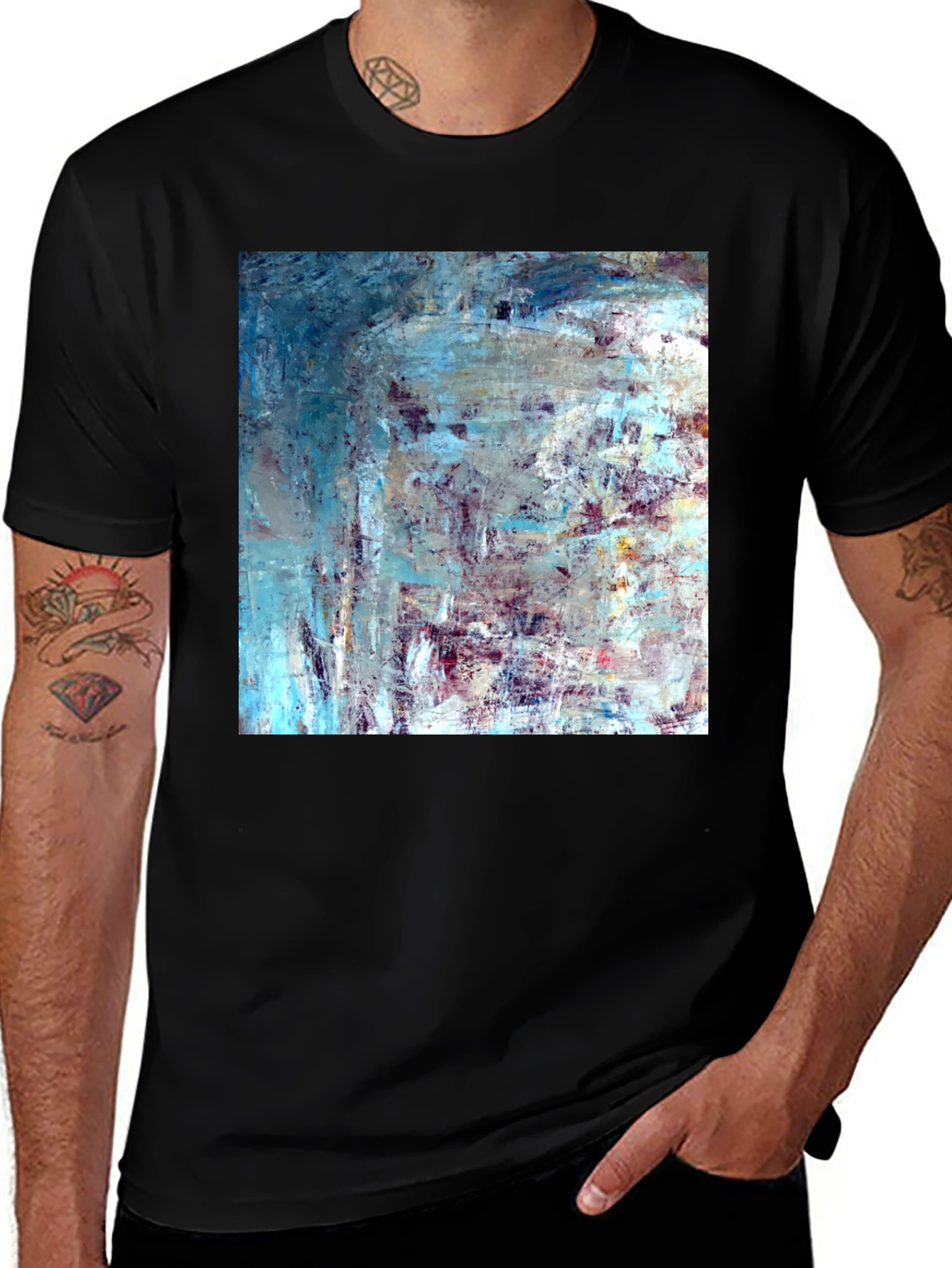 Variant 22 of Abstract Art Print Black T-Shirt