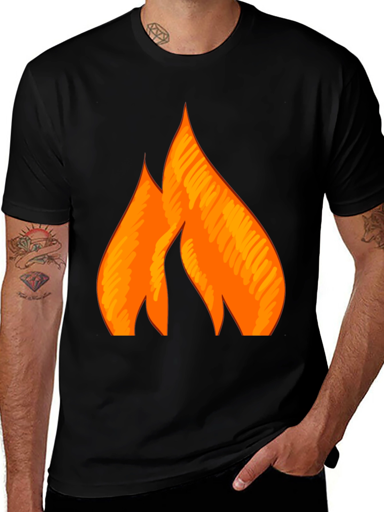 Variant 5 of Flaming Hot Black T-Shirt
