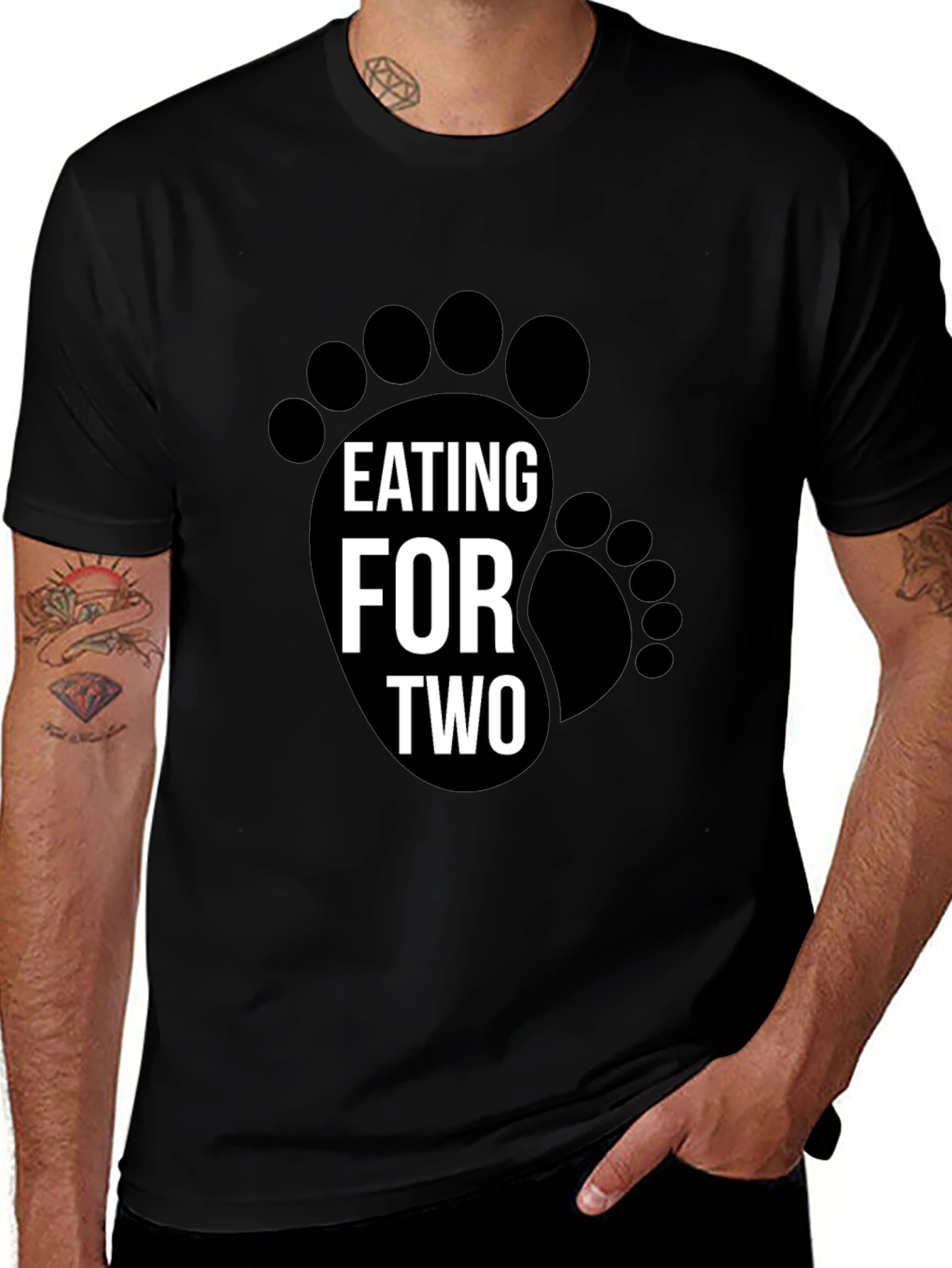 Variant 23 of Eating for Two Pregnancy Announcement T-Shirt