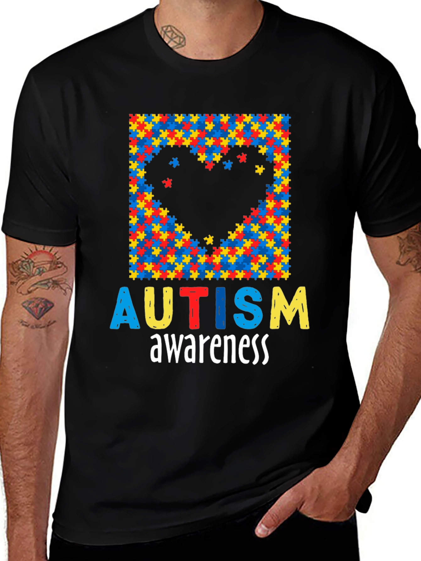 Autism Awareness Puzzle Piece Heart T-Shirt