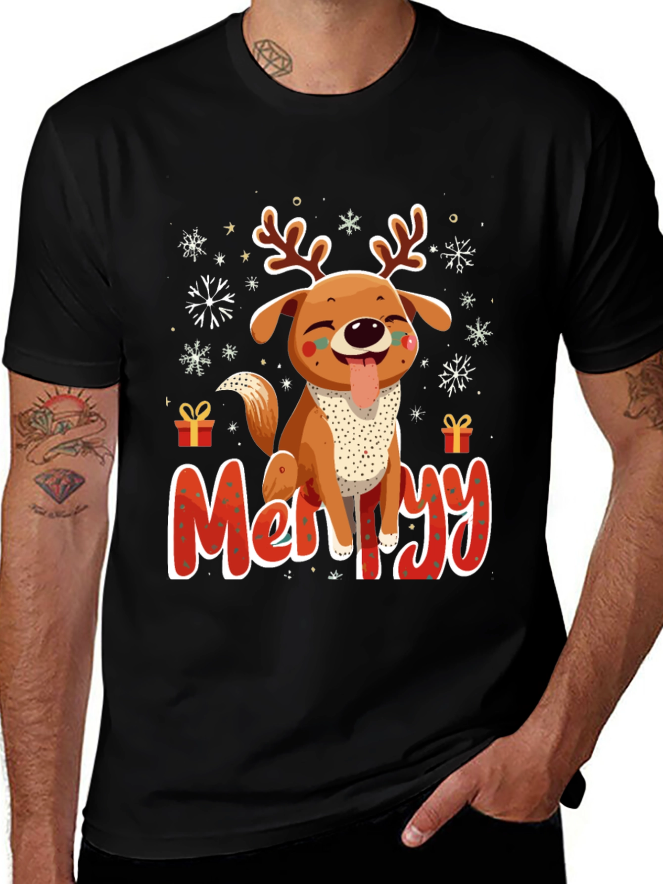Merry Christmas Dog T-Shirt