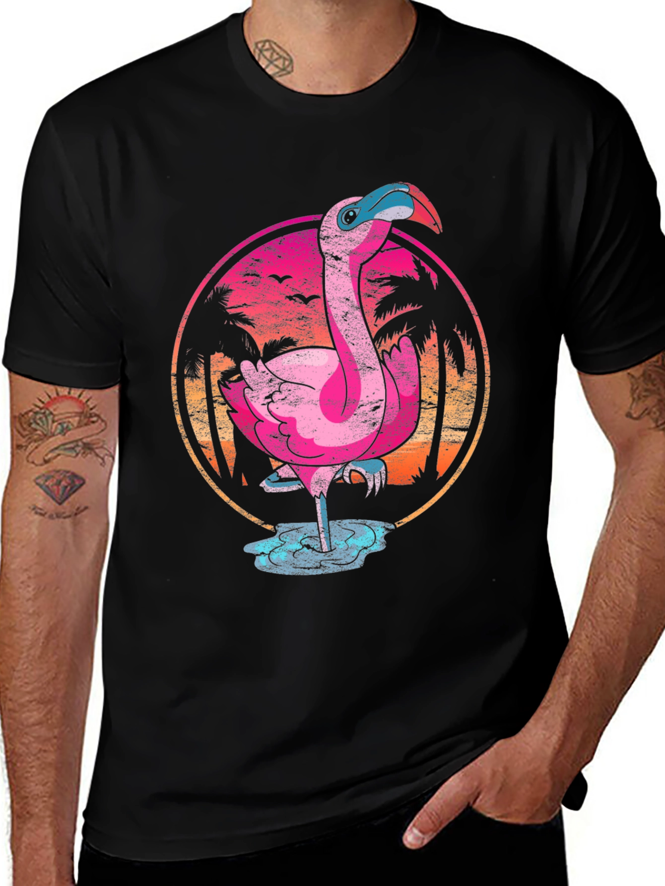 Variant 24 of Flamingo Graphic T-Shirt - Tropical Vibes