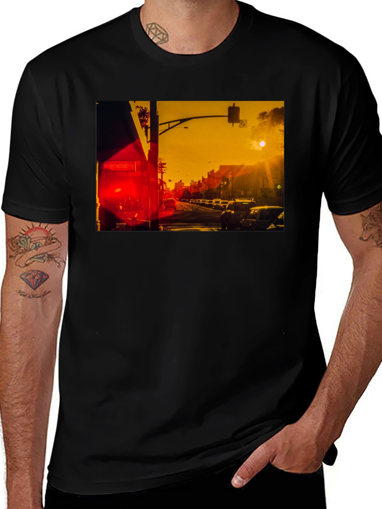 Variant 10 of Sunset Street Scene Graphic T-Shirt