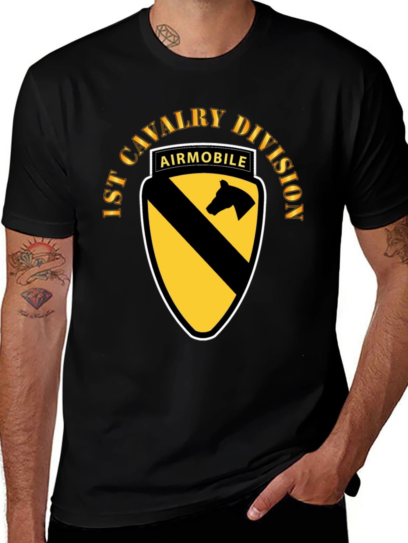 1st Cavalry Division Black T-Shirt