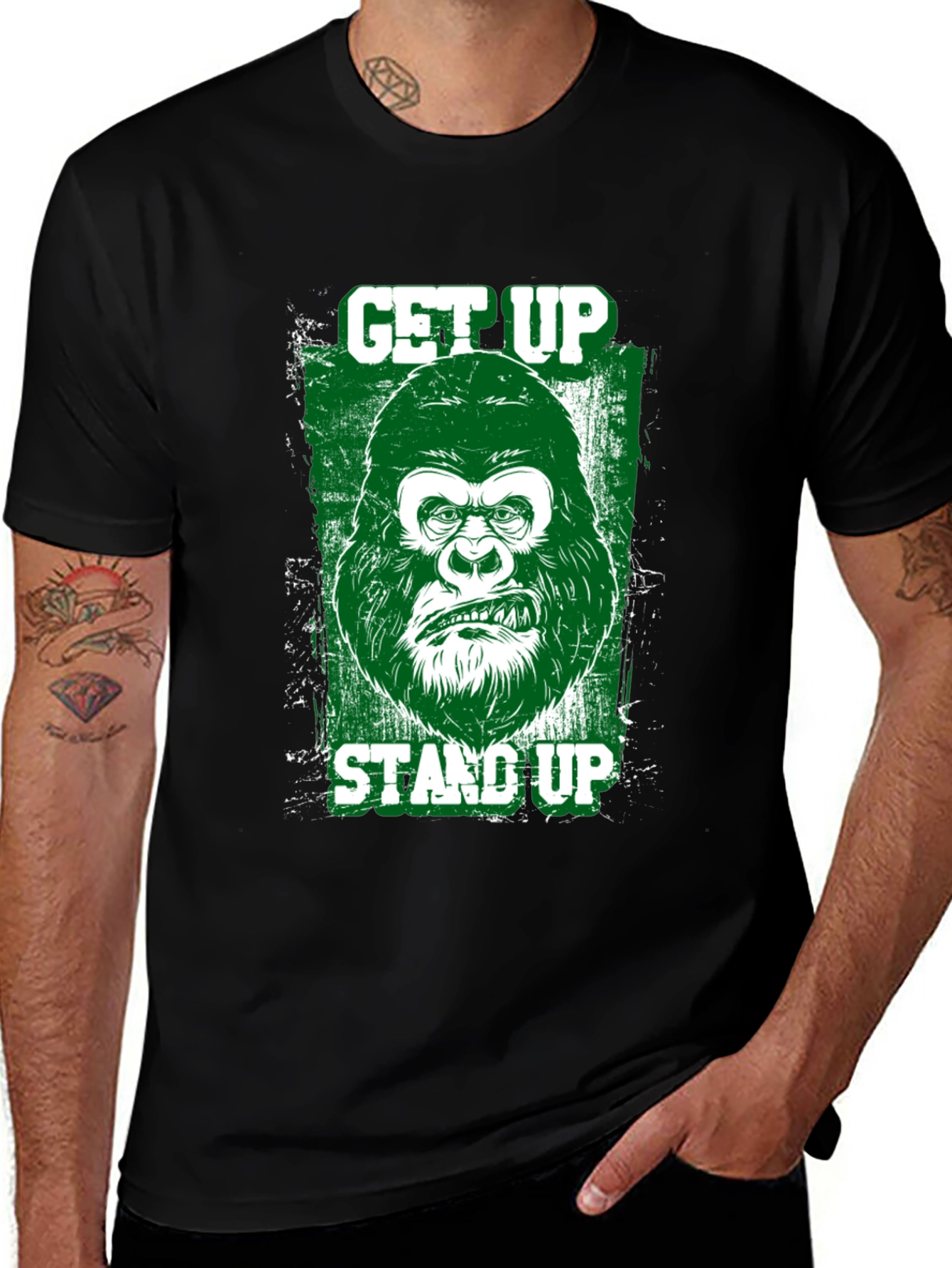 Variant 20 of Get Up Stand Up Gorilla Graphic Tee