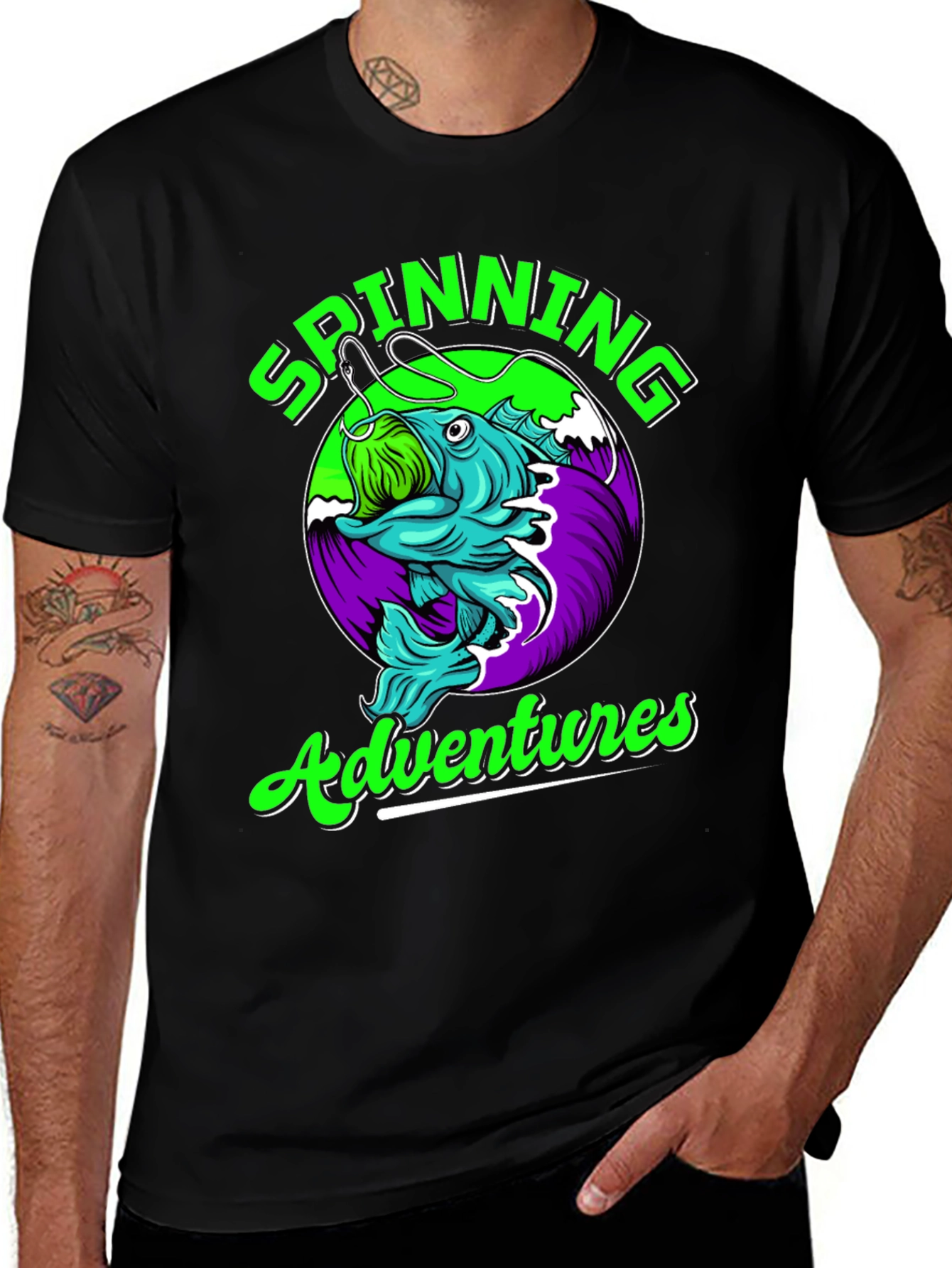 Spinning Adventures Fishing T-Shirt