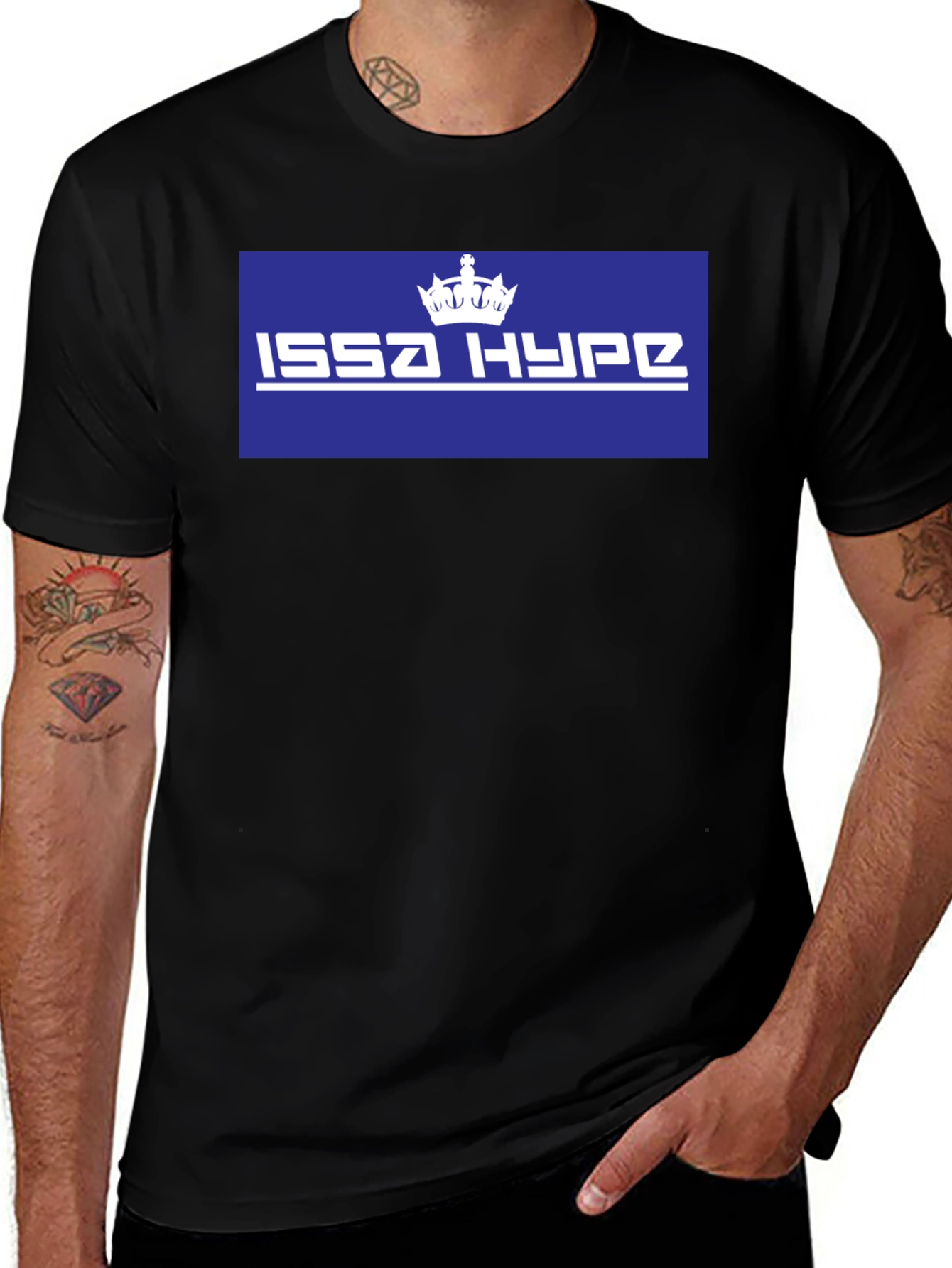 Variant 2 of Issa Hype Graphic Tee - Black Crew Neck