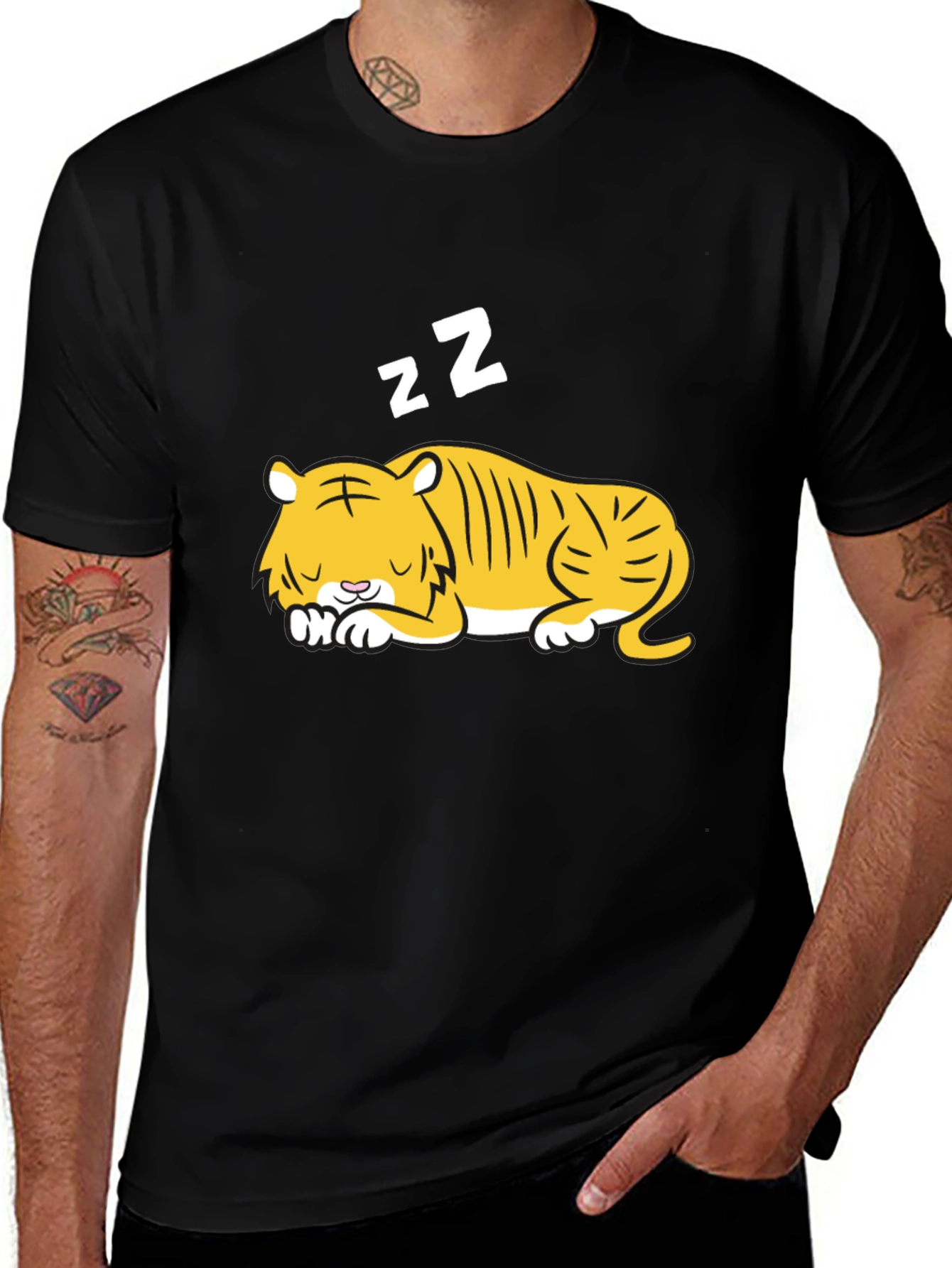Variant 5 of Sleeping Tiger Graphic Tee - Black