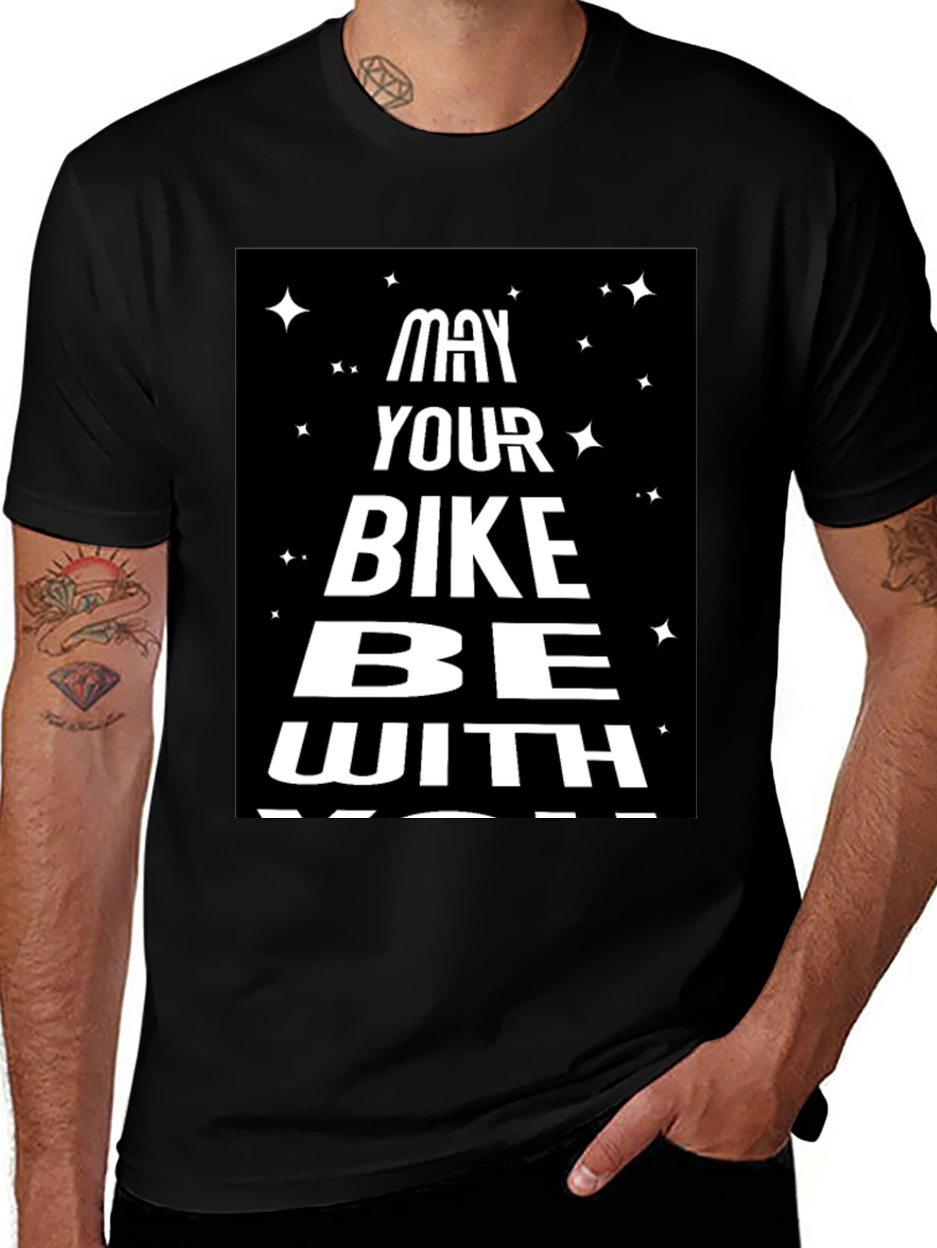 Variant 25 of May Your Bike Be With You - Black T-Shirt
