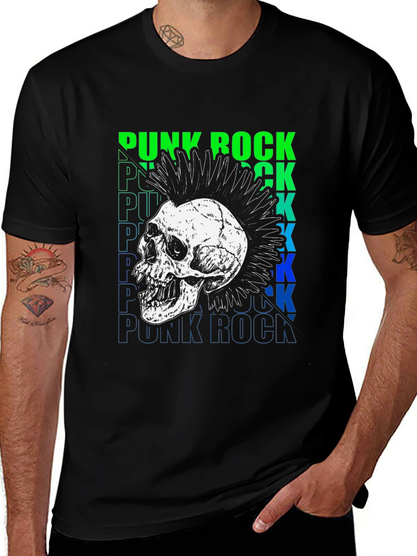 Variant 19 of Punk Rock Skull Graphic T-Shirt