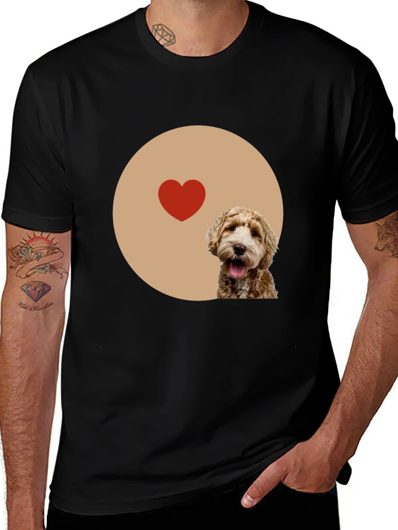 Dog Lover Tee: Heart & Goldendoodle