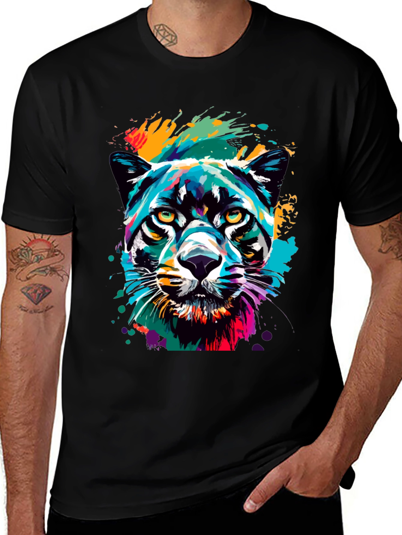 Variant 12 of Vibrant Colorful Panther Graphic T-Shirt