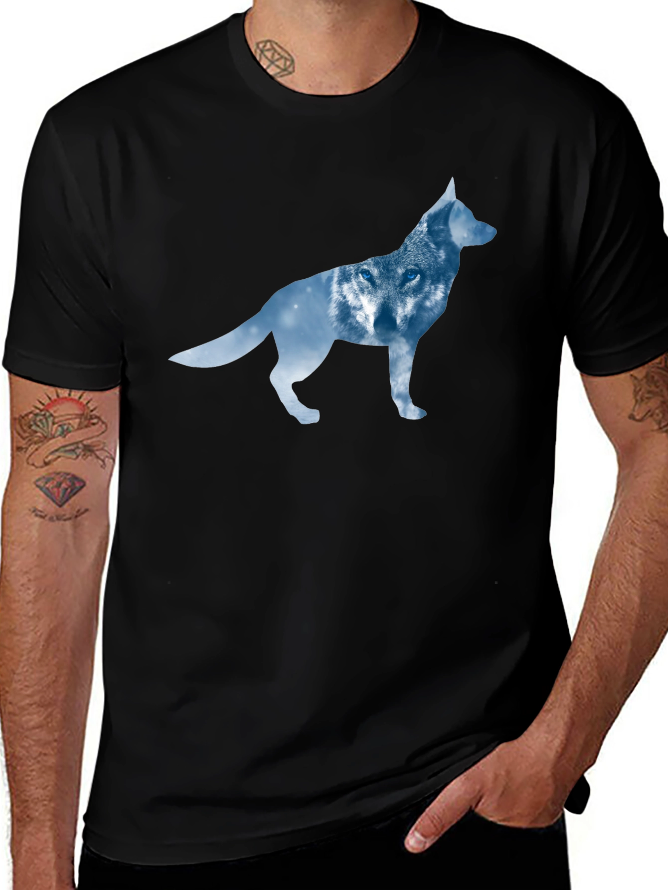 Variant 27 of Wolf Silhouette T-Shirt - Modern Graphic Tee