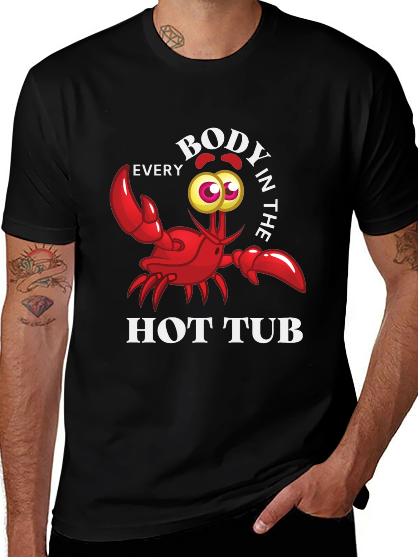 Variant 22 of Every Body in the Hot Tub Black Graphic T-Shirt