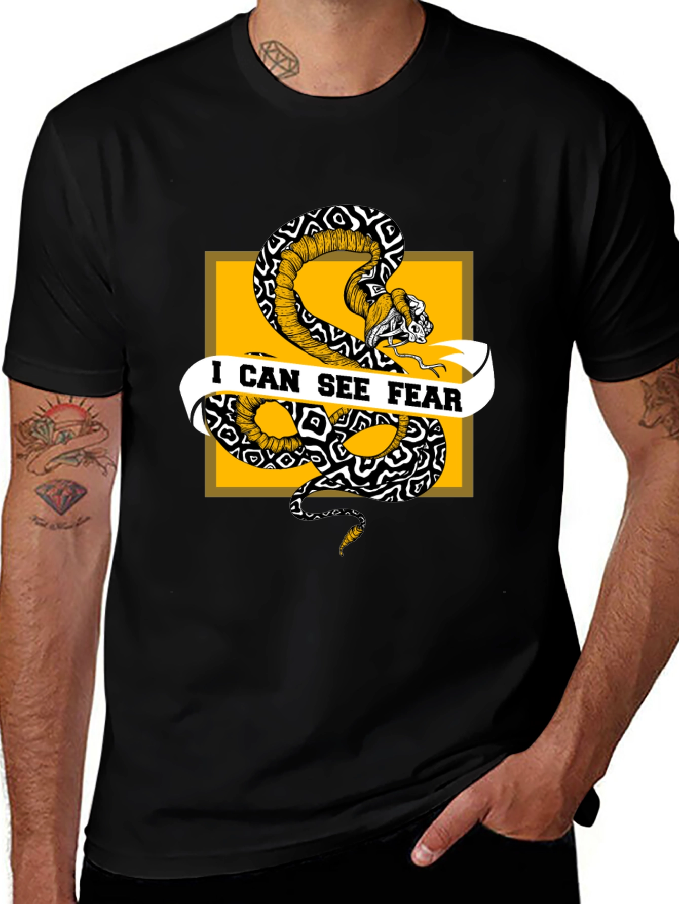 I Can See Fear Snake Graphic Tee - Black