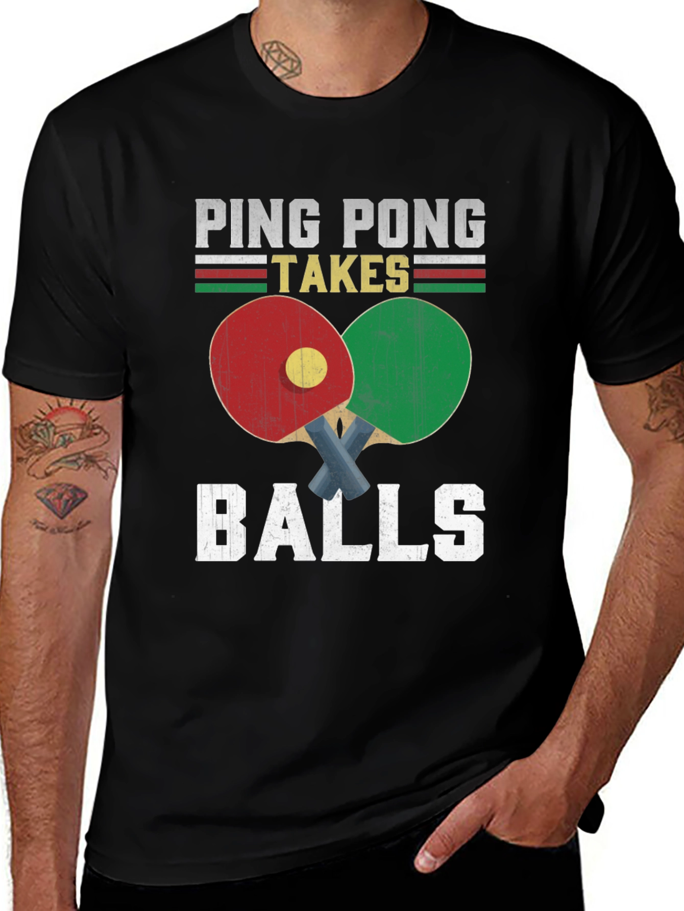 Variant 26 of Ping Pong Takes Balls Graphic T-Shirt
