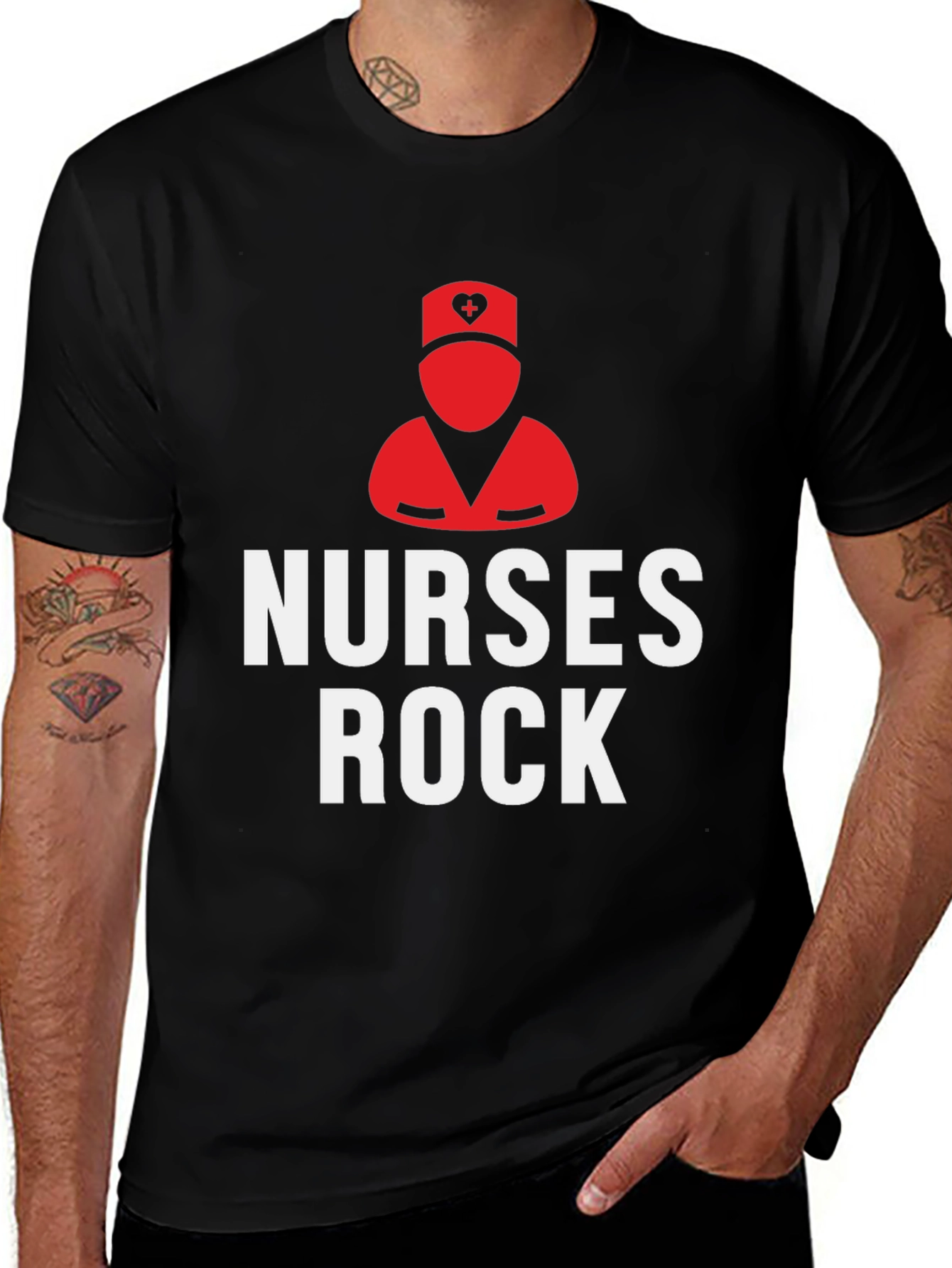 Variant 11 of Nurses Rock Black Graphic T-Shirt
