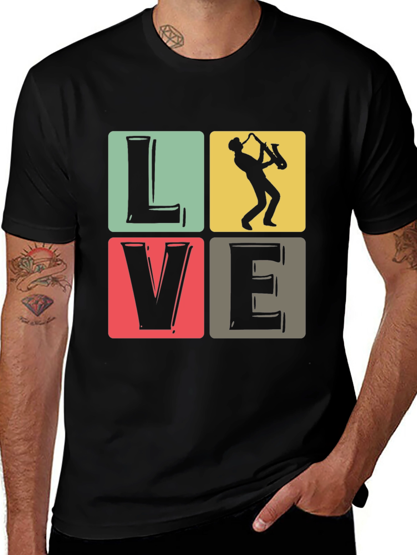 Variant 6 of Love Music Saxophone T-Shirt