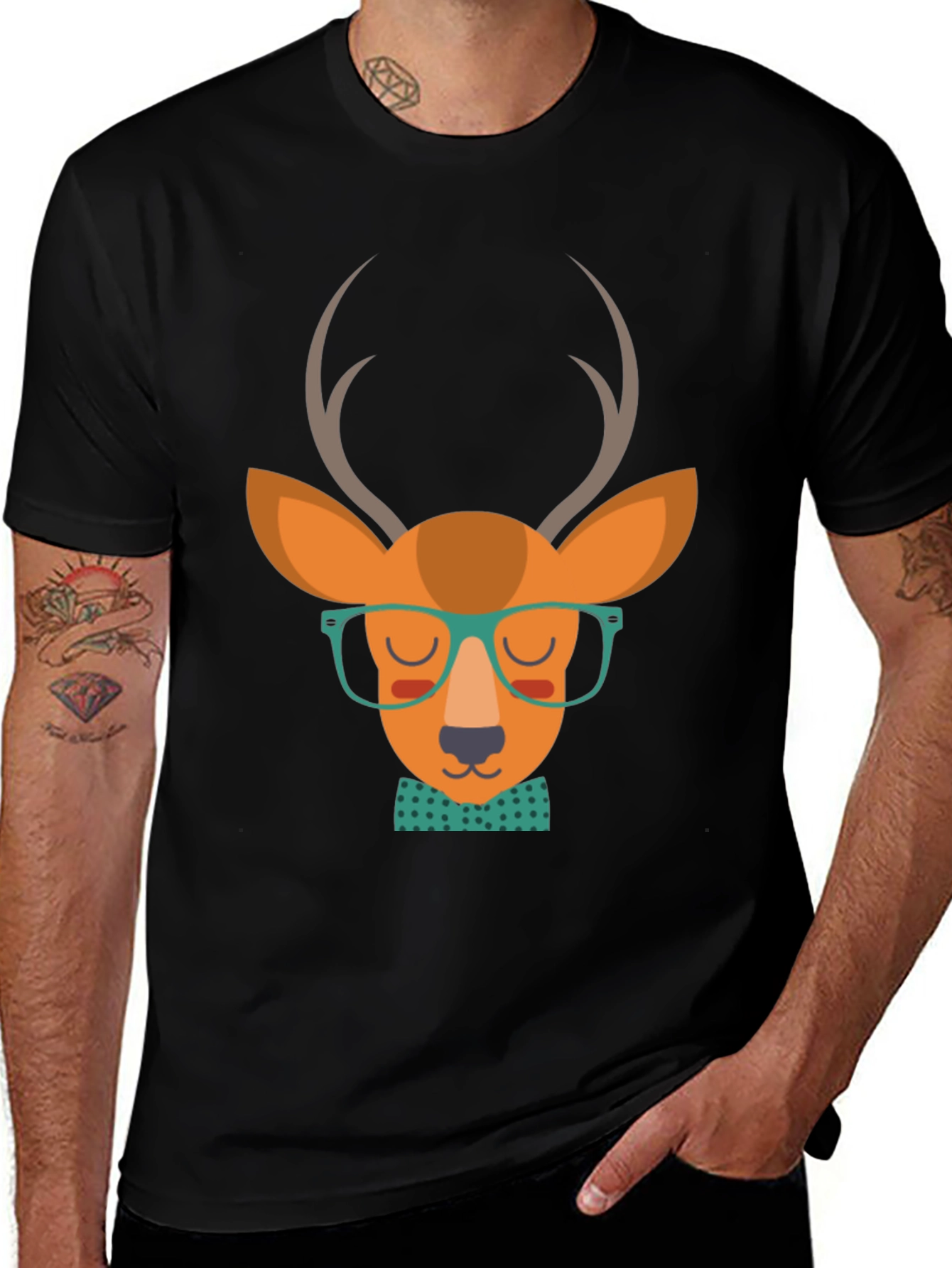 Hipster Deer Graphic Tee