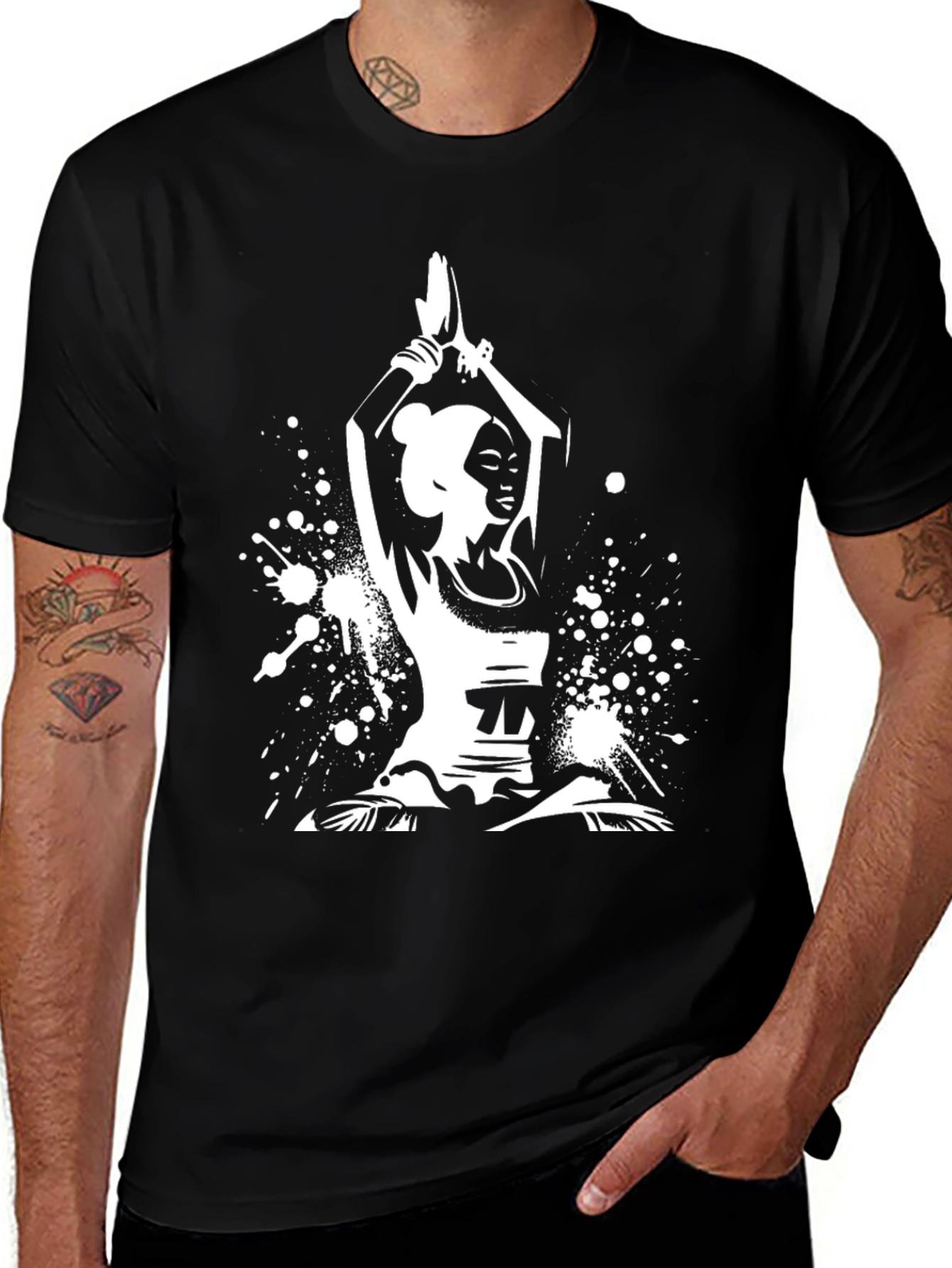 Variant 6 of Yoga Pose Graphic Black T-Shirt