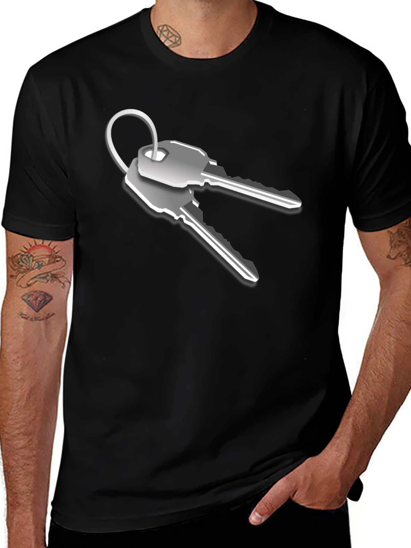 Variant 14 of Modern Keys Graphic T-Shirt - Black
