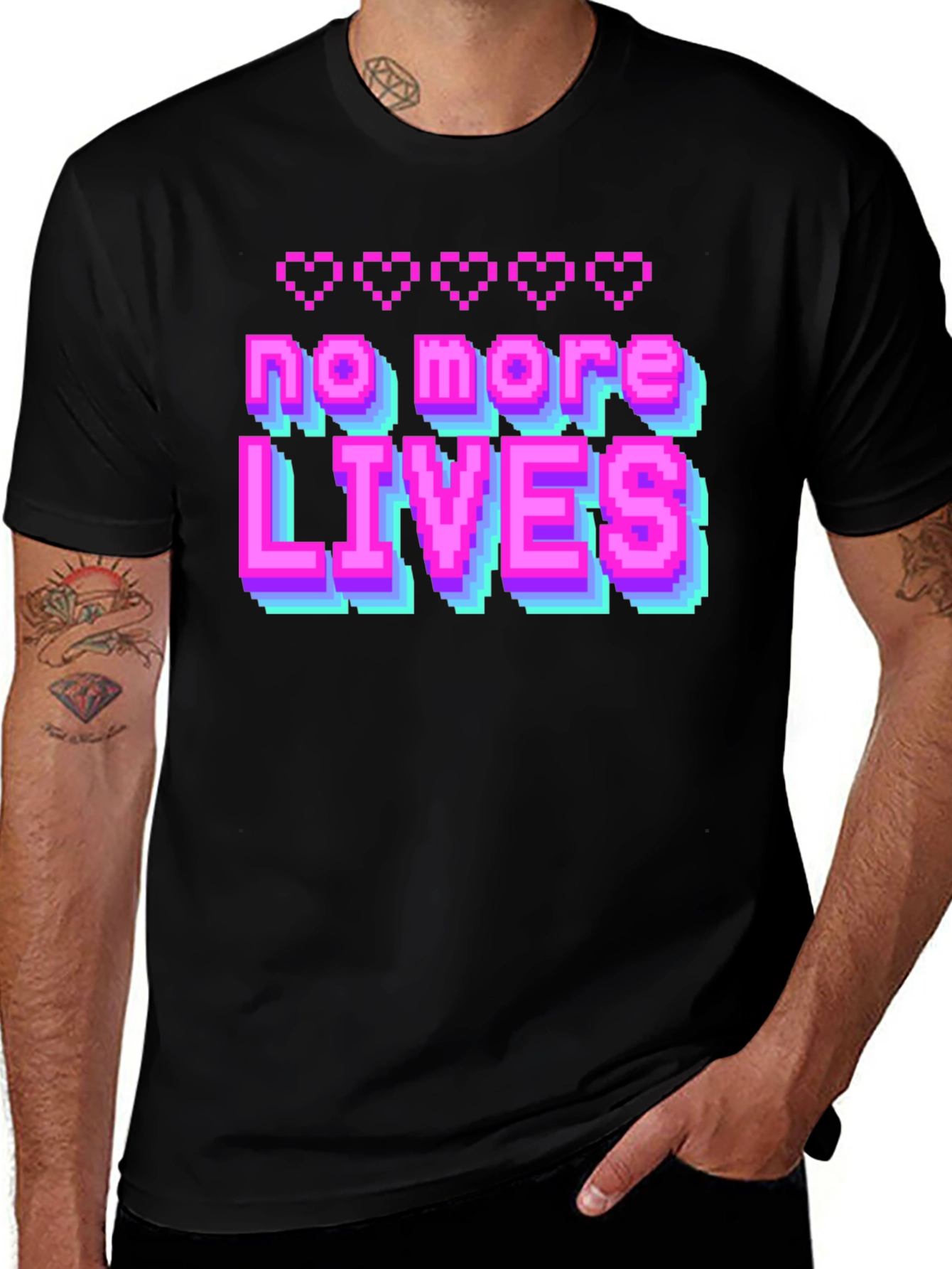 Variant 7 of No More Lives T-Shirt - Retro Gaming Style