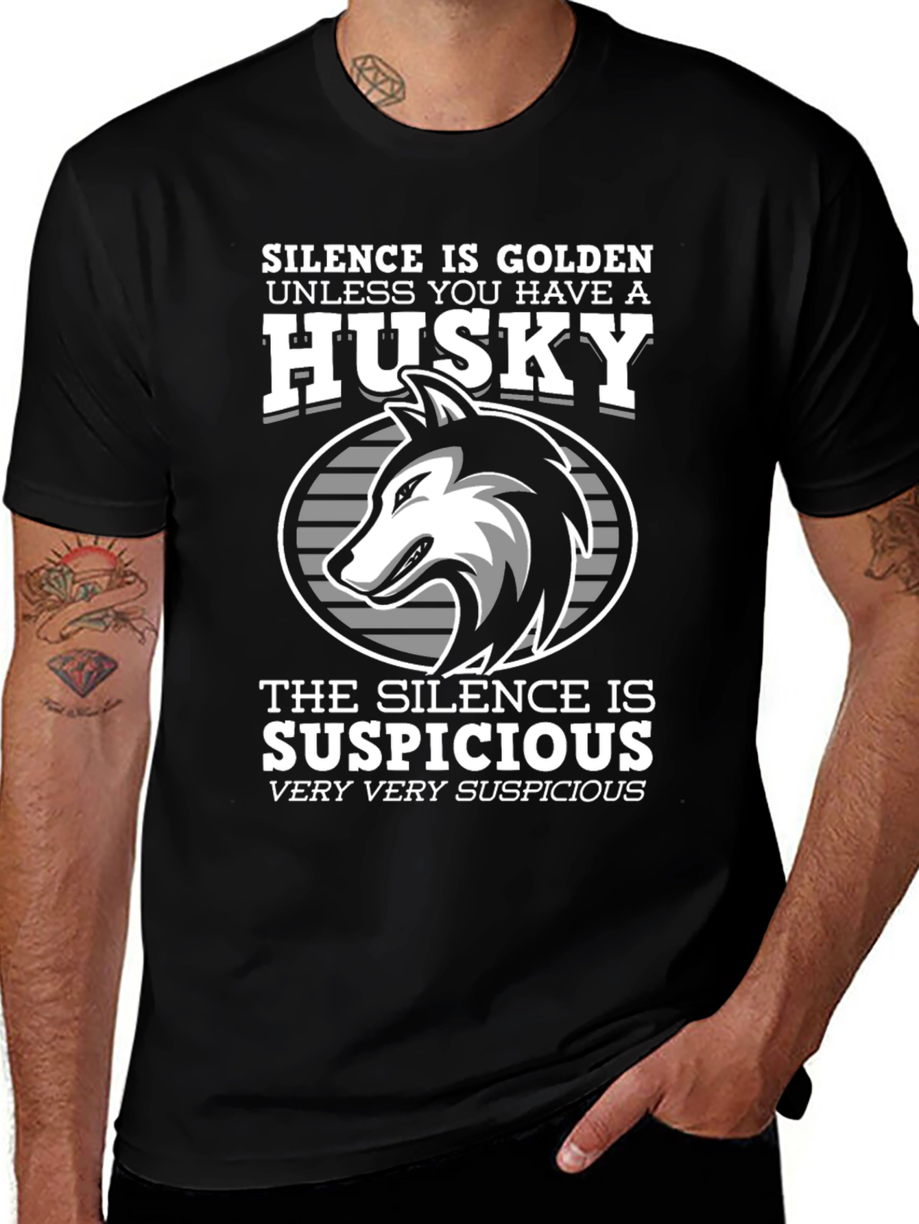 Husky Dog T-Shirt - Silence is Golden Funny Tee