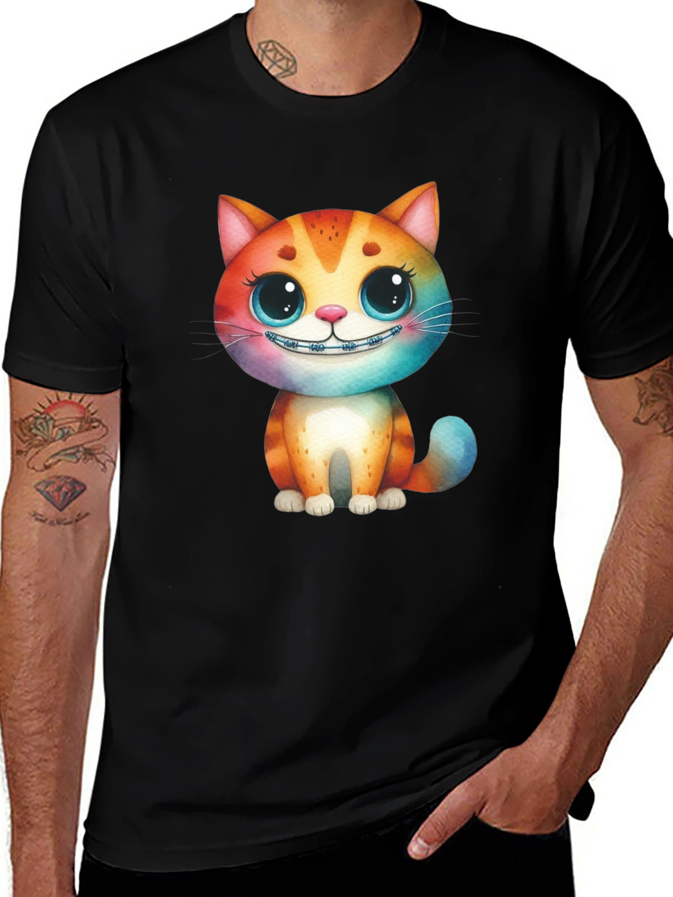 Variant 16 of Cat with Braces Graphic Tee