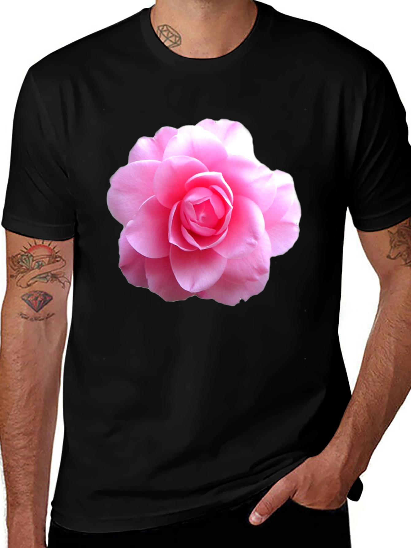 Pink Flower Graphic T-Shirt