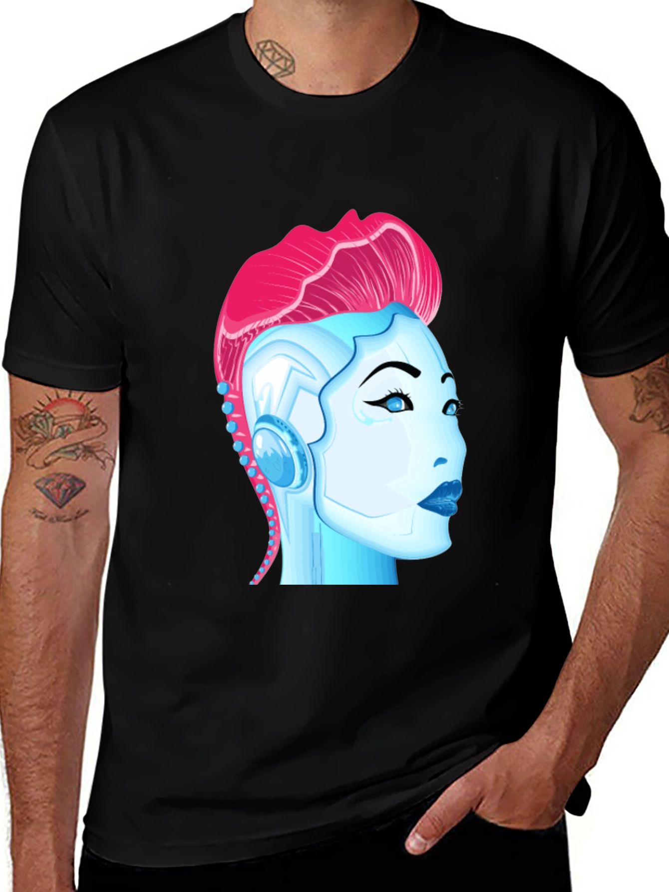Variant 18 of Cyberpunk Robot Girl Graphic T-Shirt