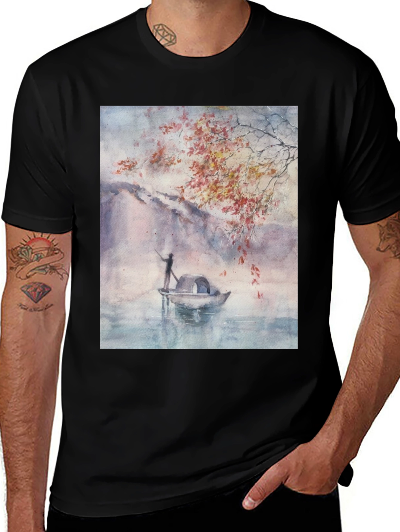 Variant 15 of Watercolor Boat T-Shirt - Artistic Graphic Tee