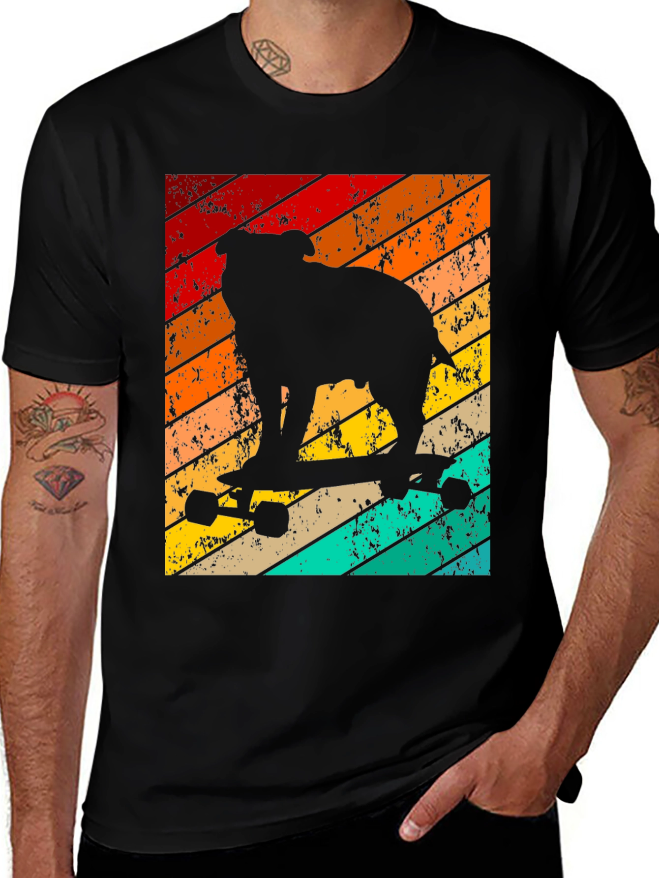 Variant 18 of Dog on Skateboard Retro T-Shirt