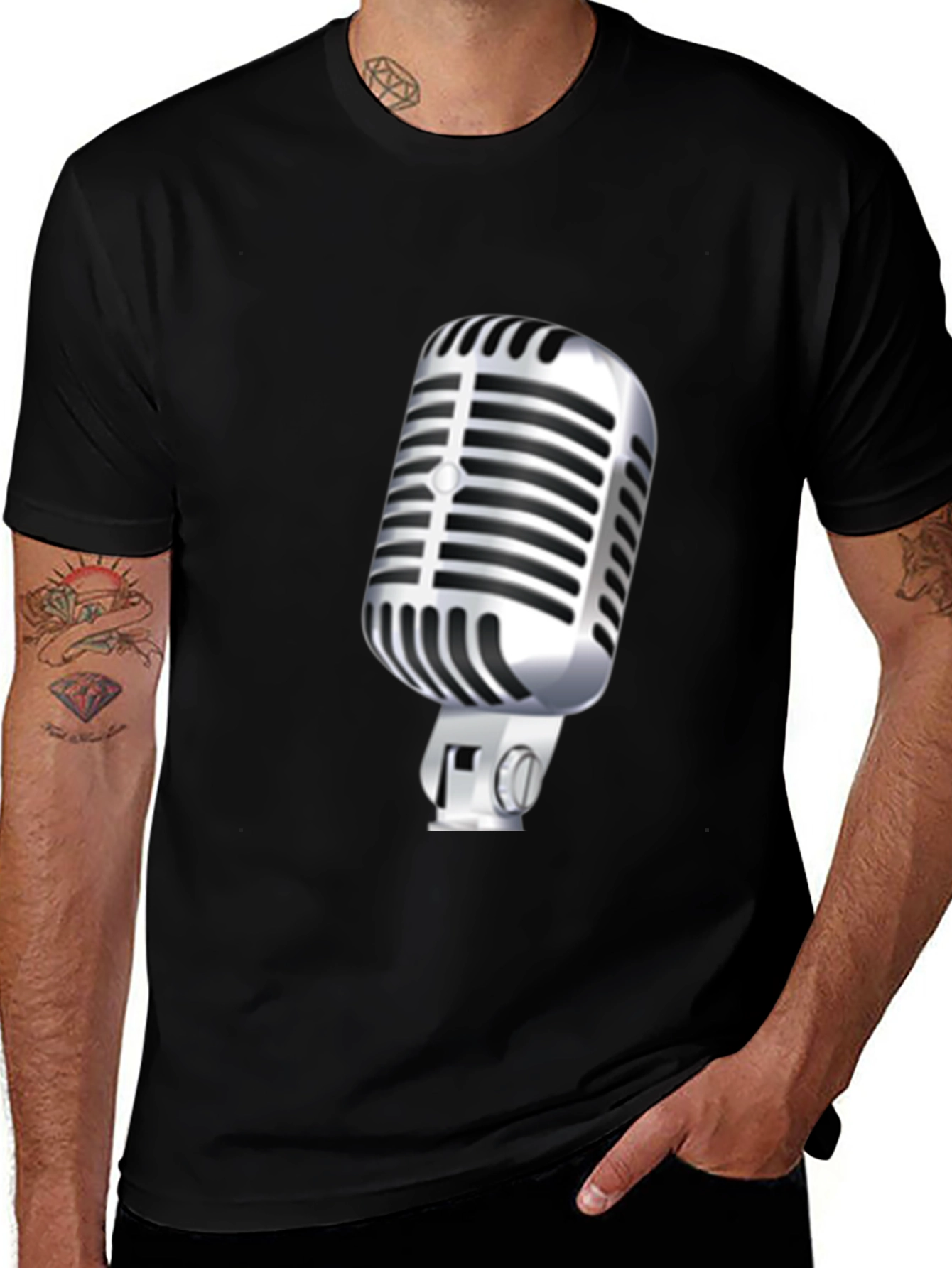 Variant 27 of Vintage Microphone Graphic Tee - Classic Style