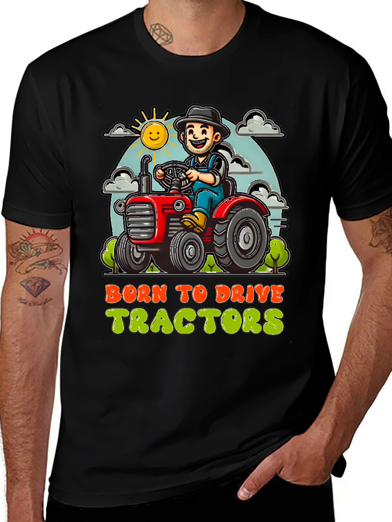 Variant 27 of Born to Drive Tractors Graphic Tee