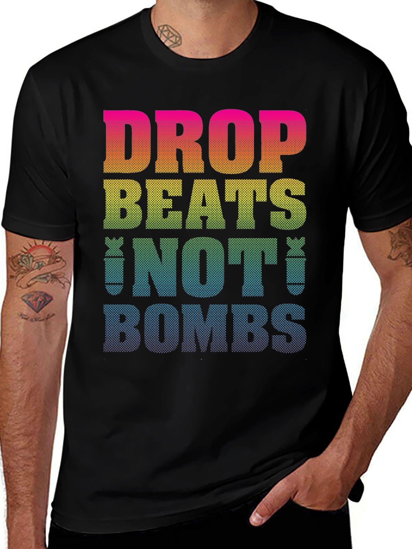 Variant 11 of Drop Beats Not Bombs Graphic T-Shirt