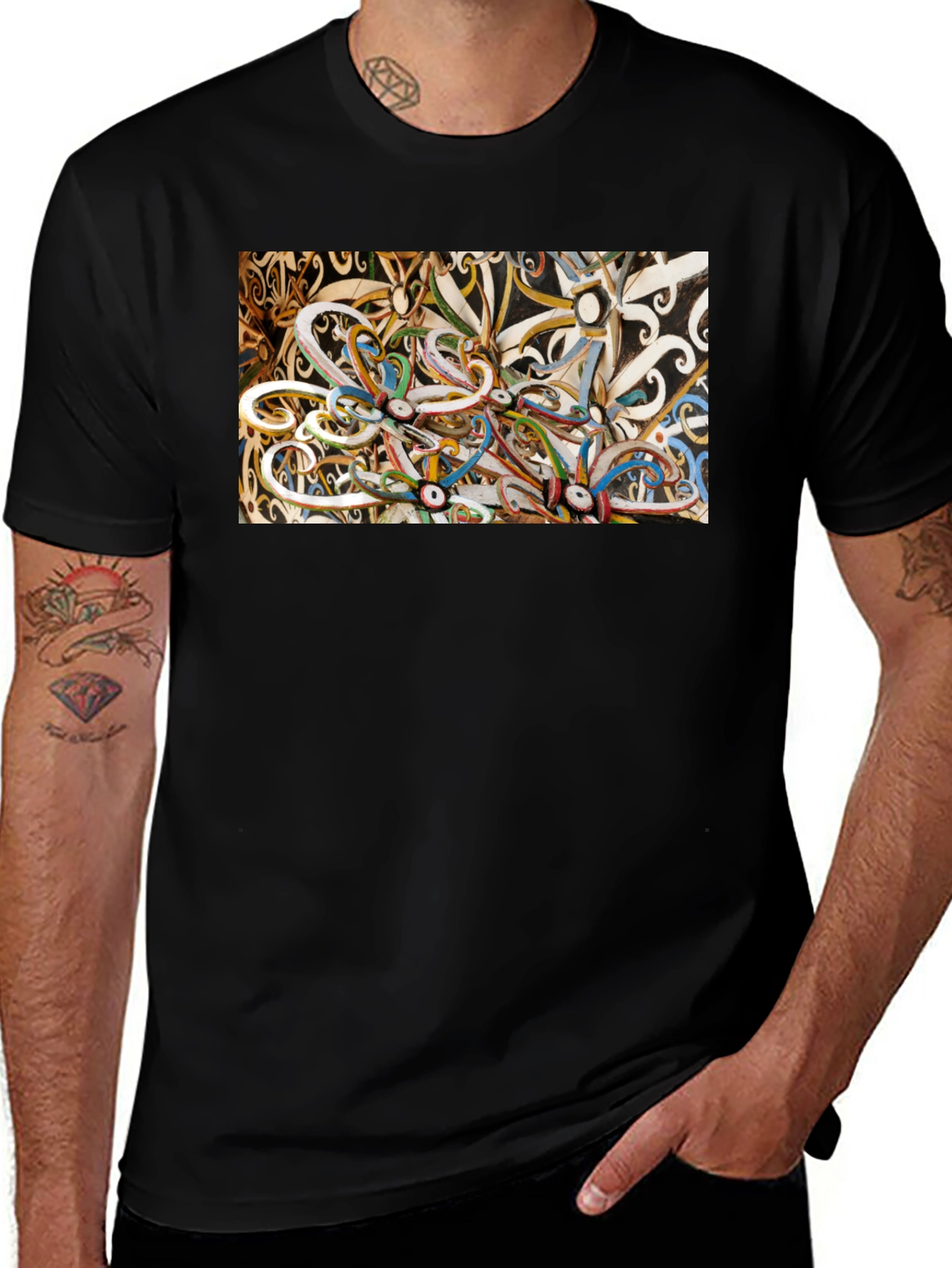 Variant 5 of Abstract T-Shirt: Artistic Swirl Design