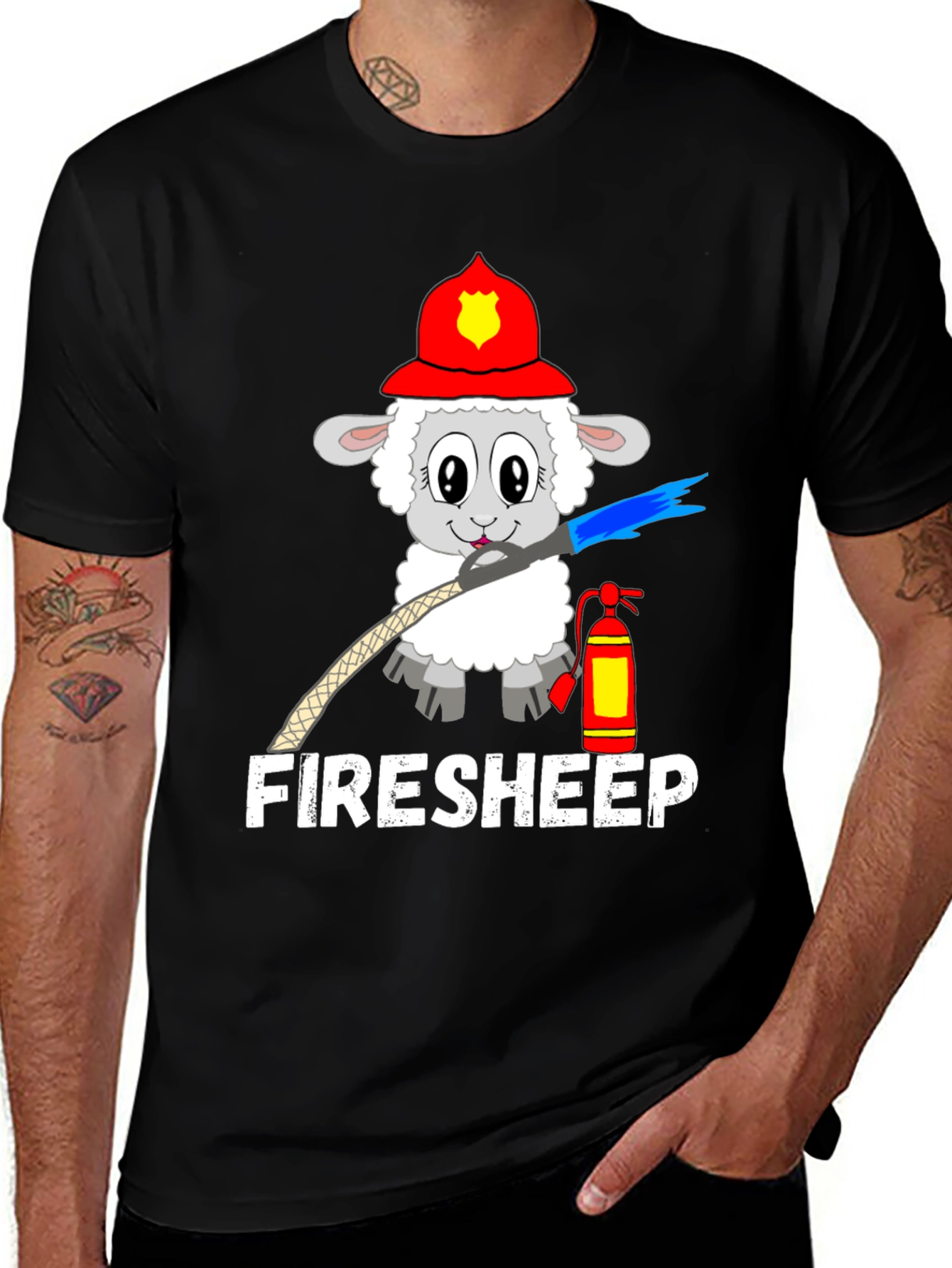 Variant 17 of Funny Fire Sheep Graphic T-Shirt