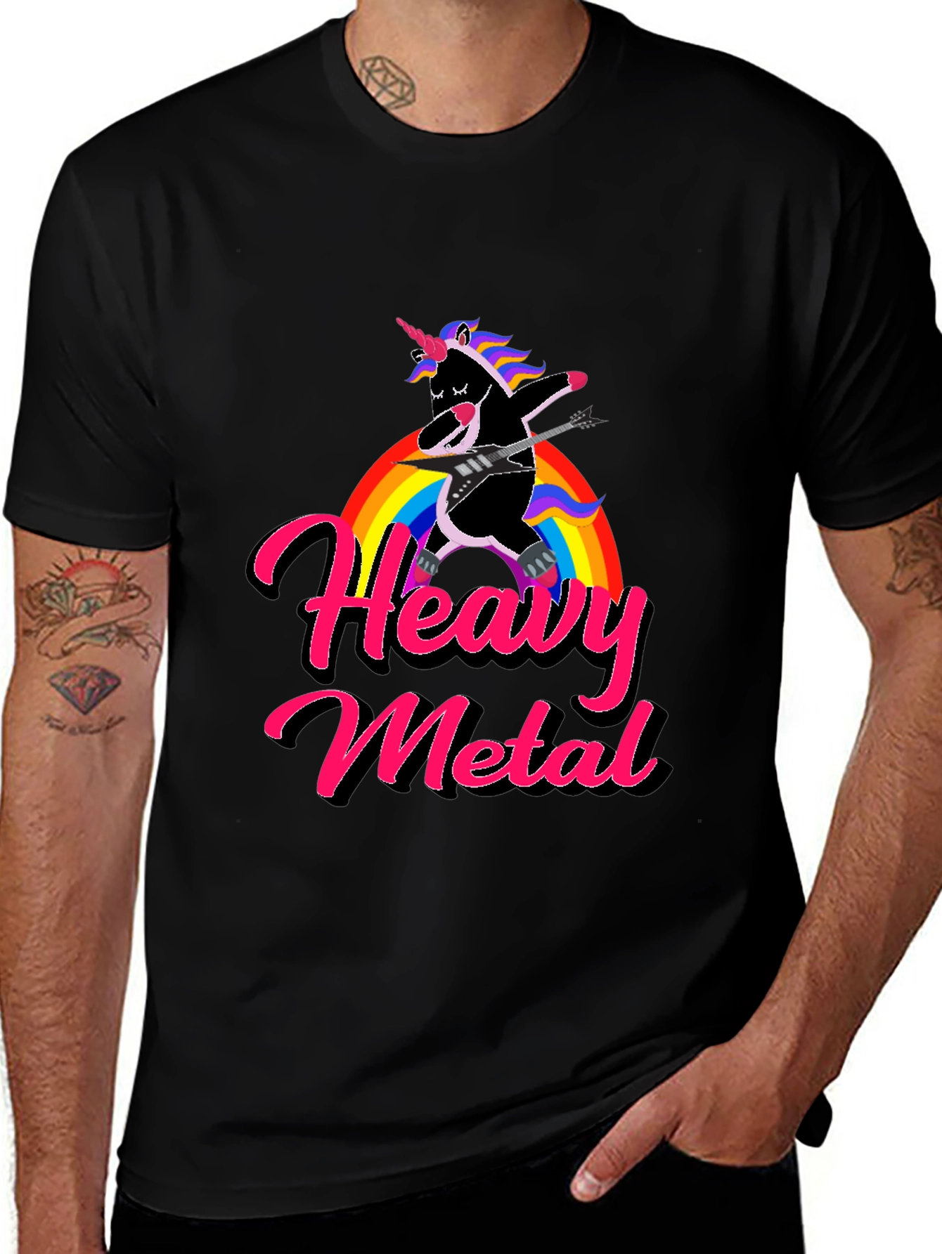 Variant 21 of Unicorn Heavy Metal Rainbow T-Shirt