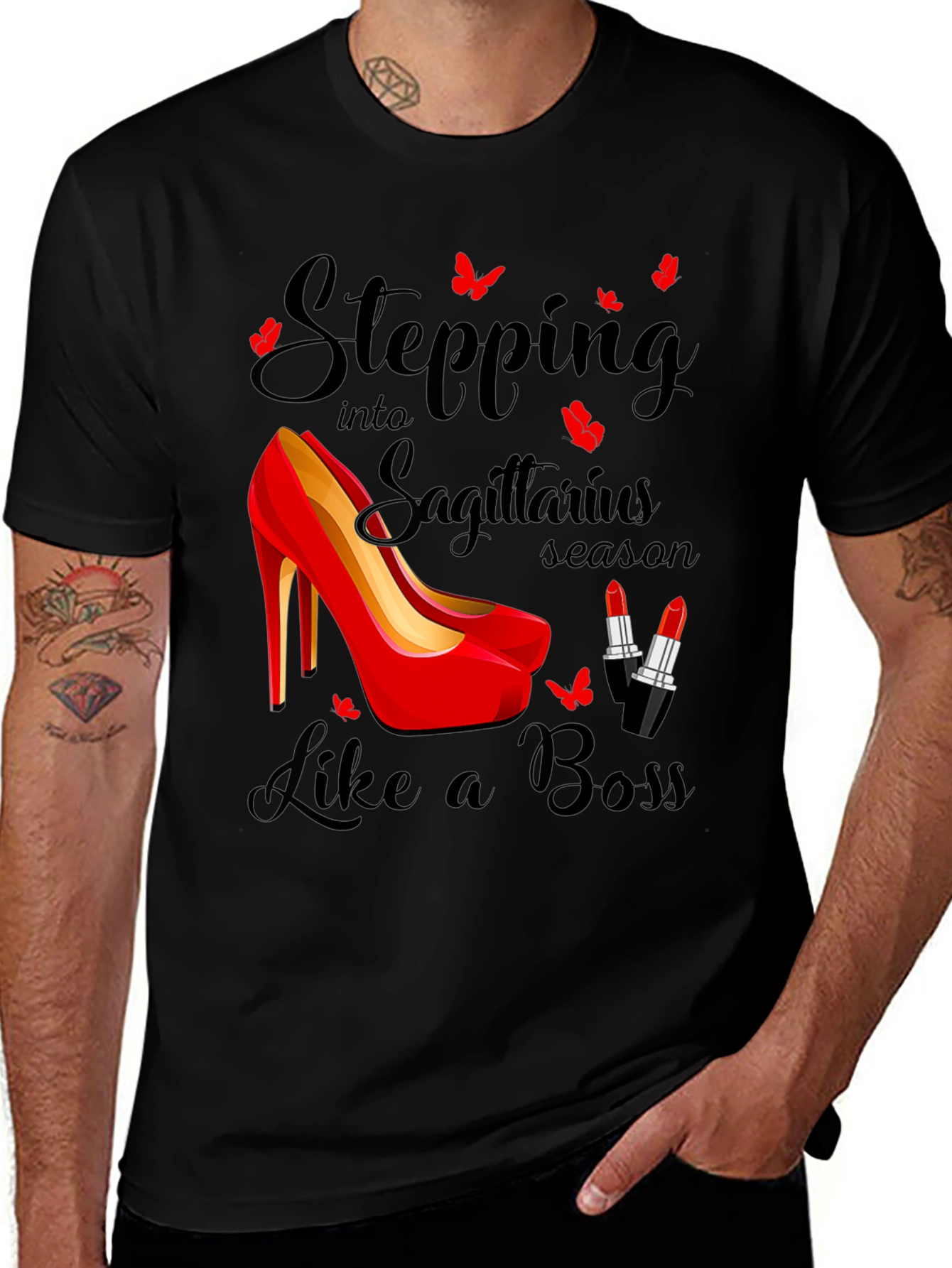 Sagittarius Season Black T-Shirt for Women