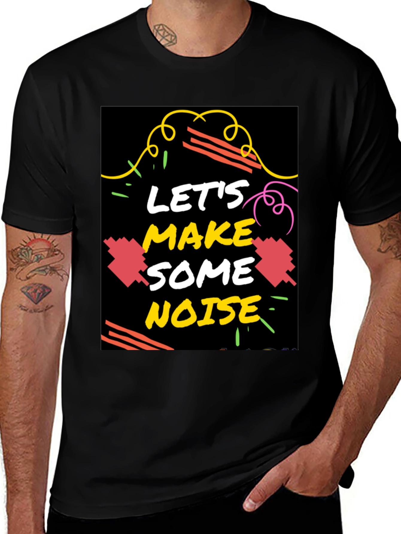 Variant 12 of Let's Make Some Noise Graphic Tee - Black