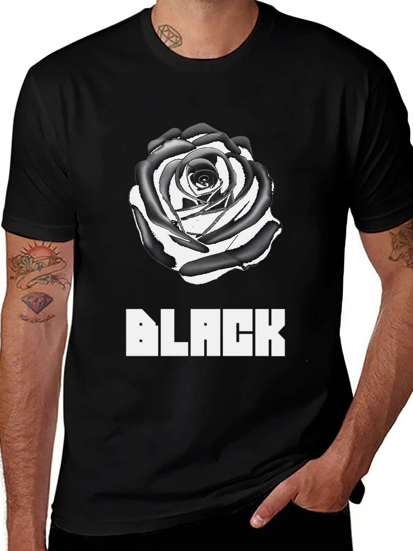 Variant 18 of Black Rose Graphic Tee - Stylish Men's T-Shirt