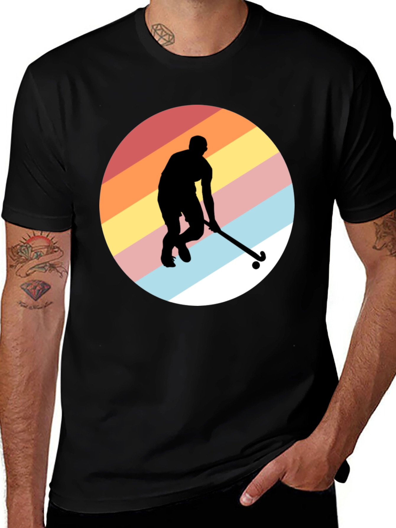 Variant 19 of Retro Hockey Silhouette T-Shirt