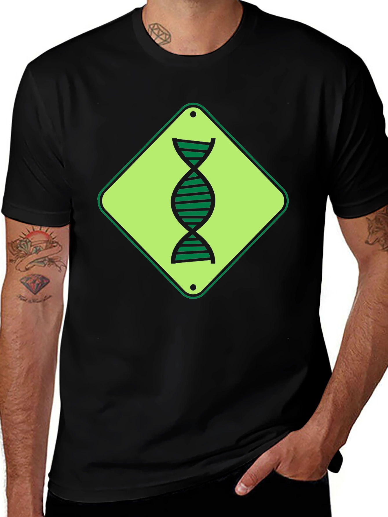 DNA Graphic T-Shirt - Black Cotton Tee