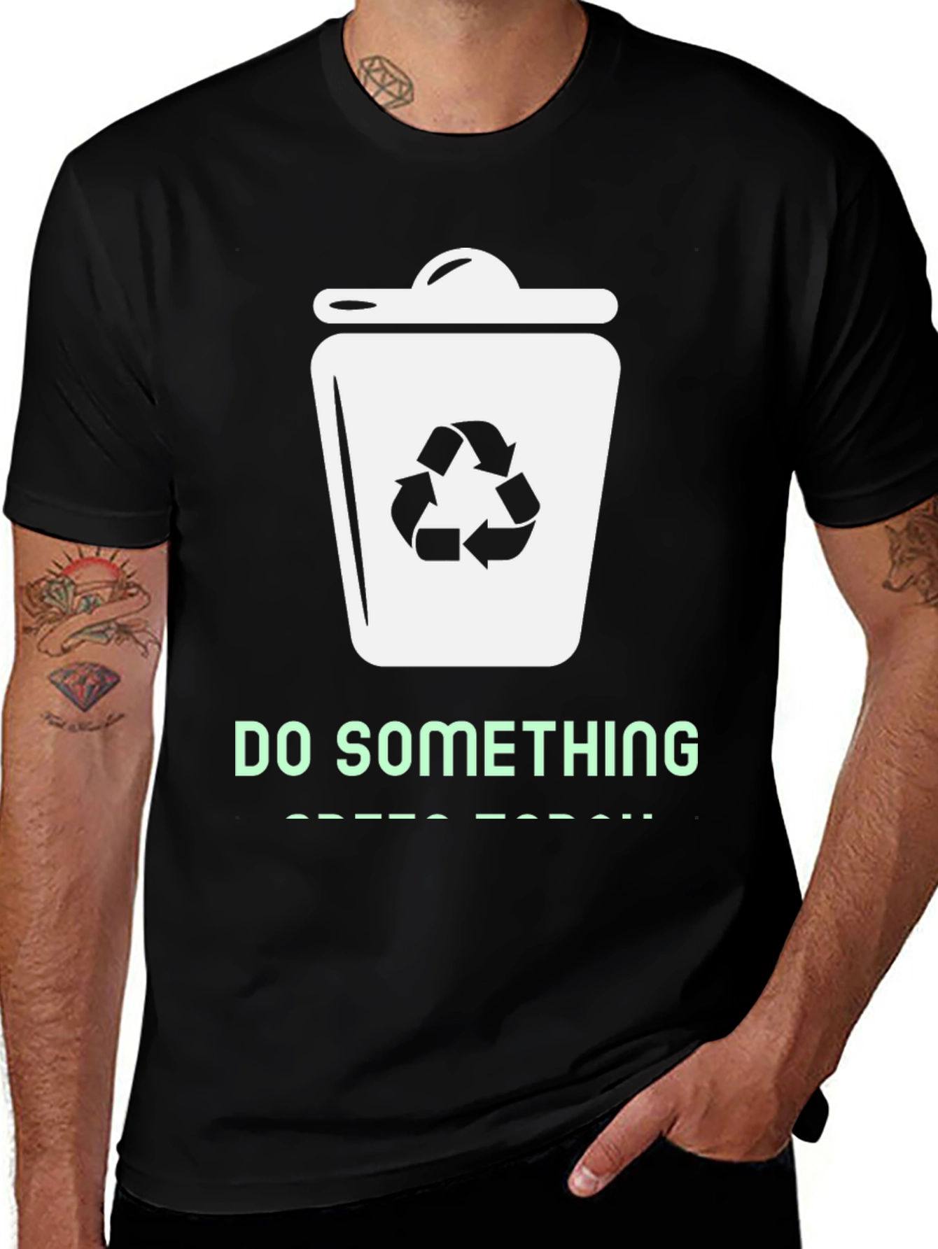 Variant 28 of Eco-Friendly "Do Something" Graphic Tee - Black