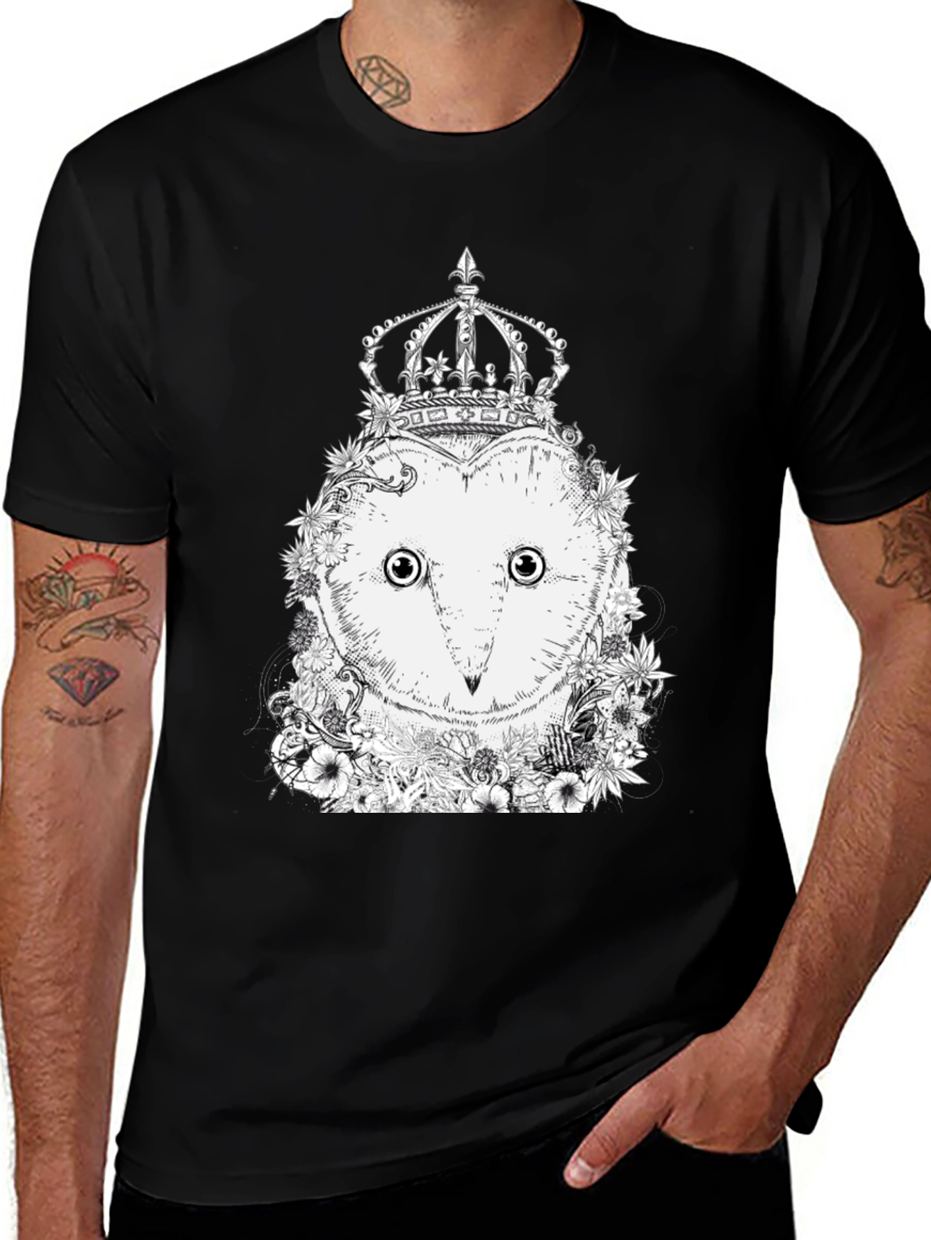 Variant 17 of Owl Crown Graphic Tee - Unique Design