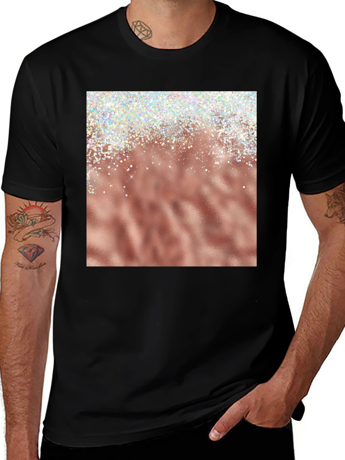 Variant 24 of Rose Gold Sparkle Graphic Tee