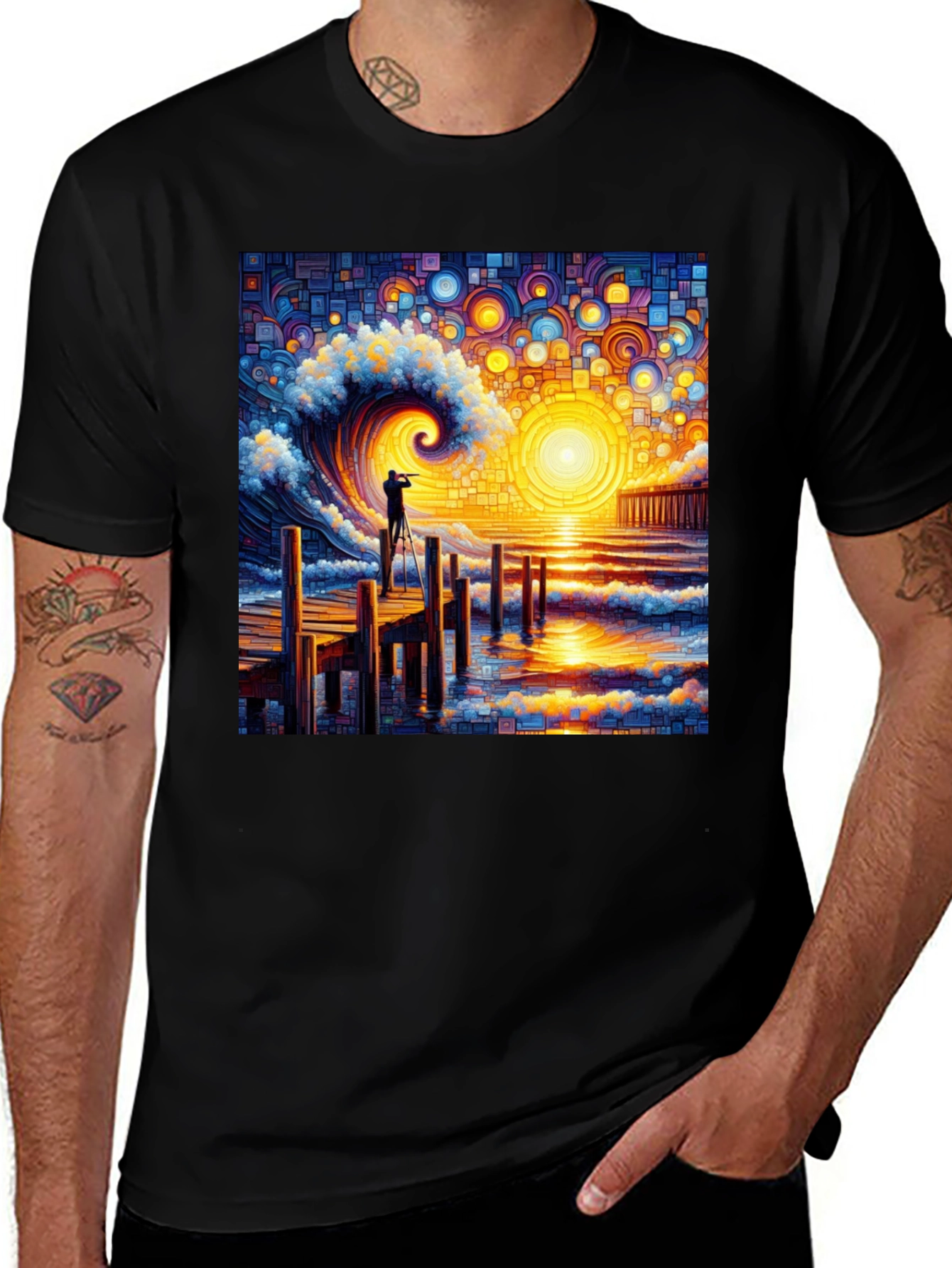 Variant 4 of Ocean Wave Photographer Graphic Tee